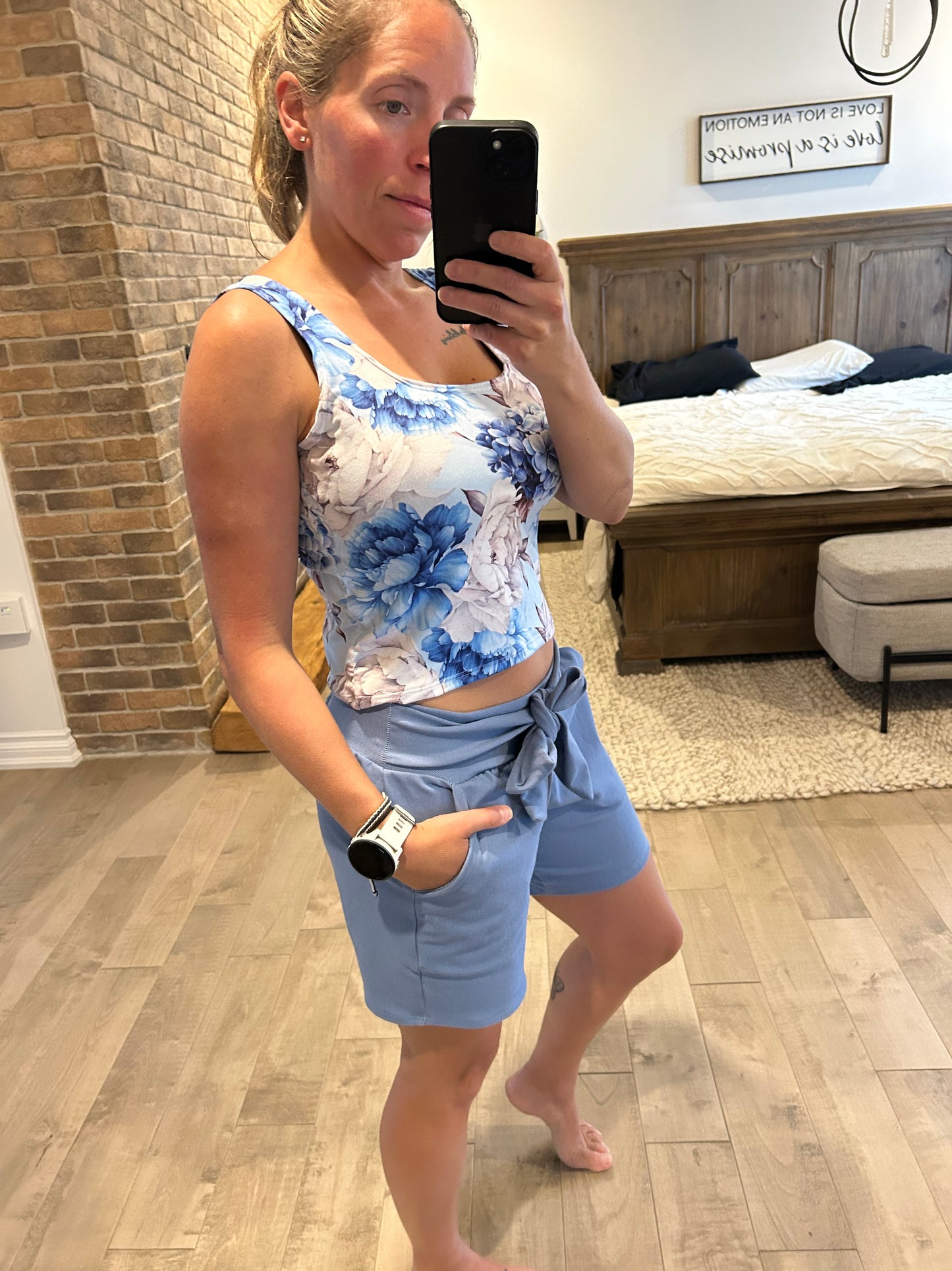 short jean bleu
