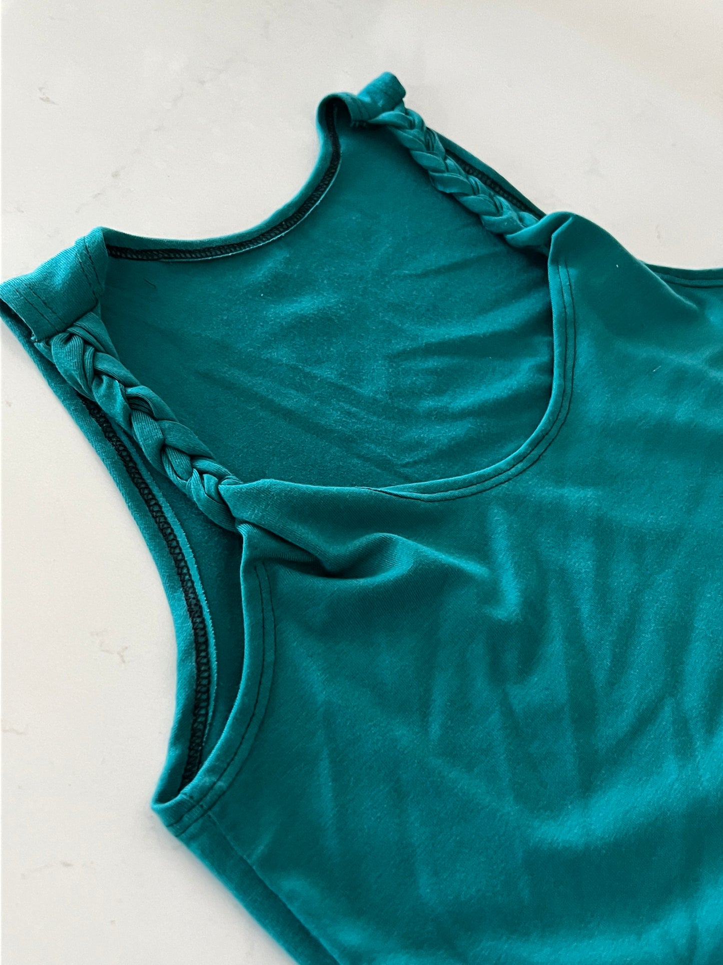 robe camisole (tressé) sarcelle ligné