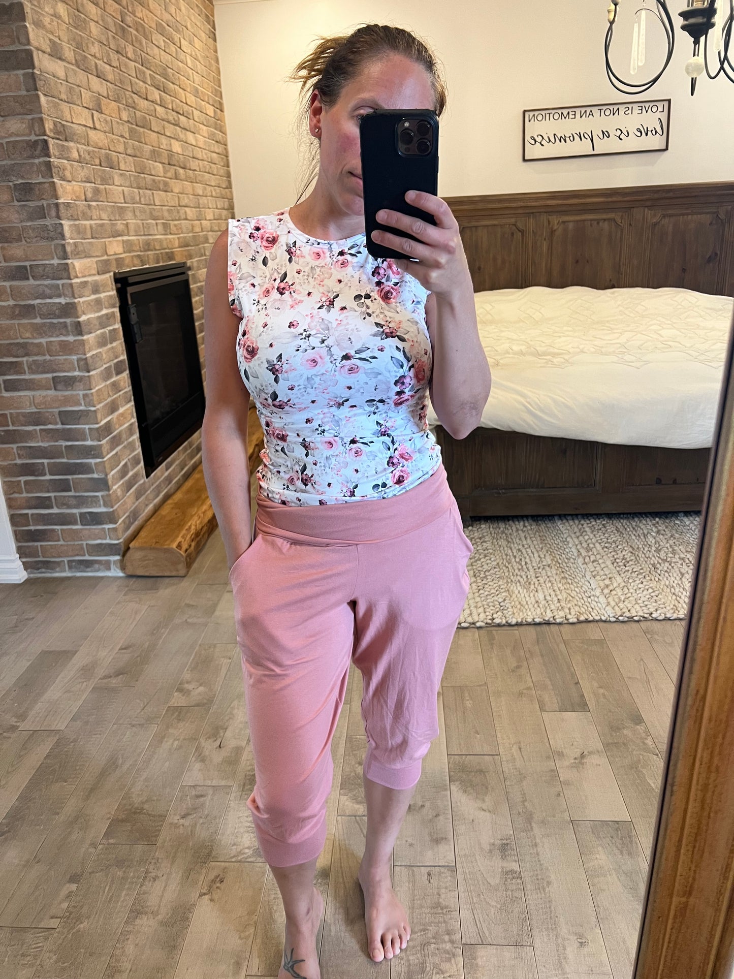 camisole col haut fleuri