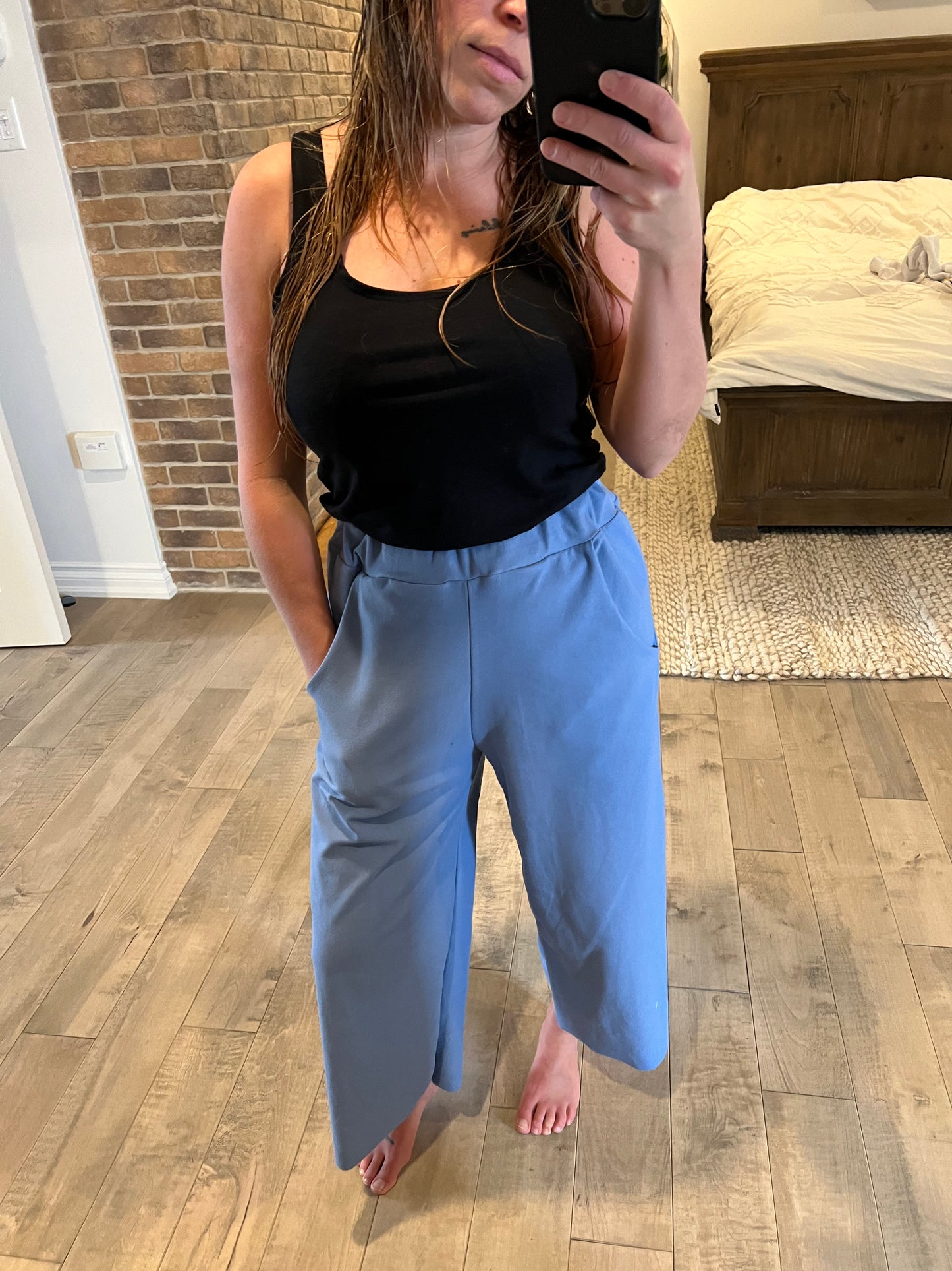 Pantalon cozy  court Jeans bleu pâle