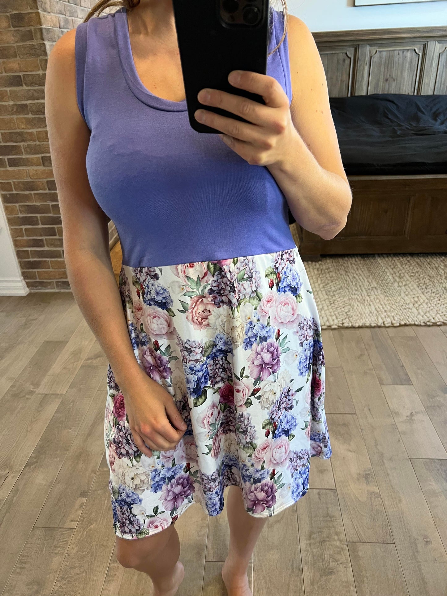 camisole mauve et évasé au bas - Maman louve création