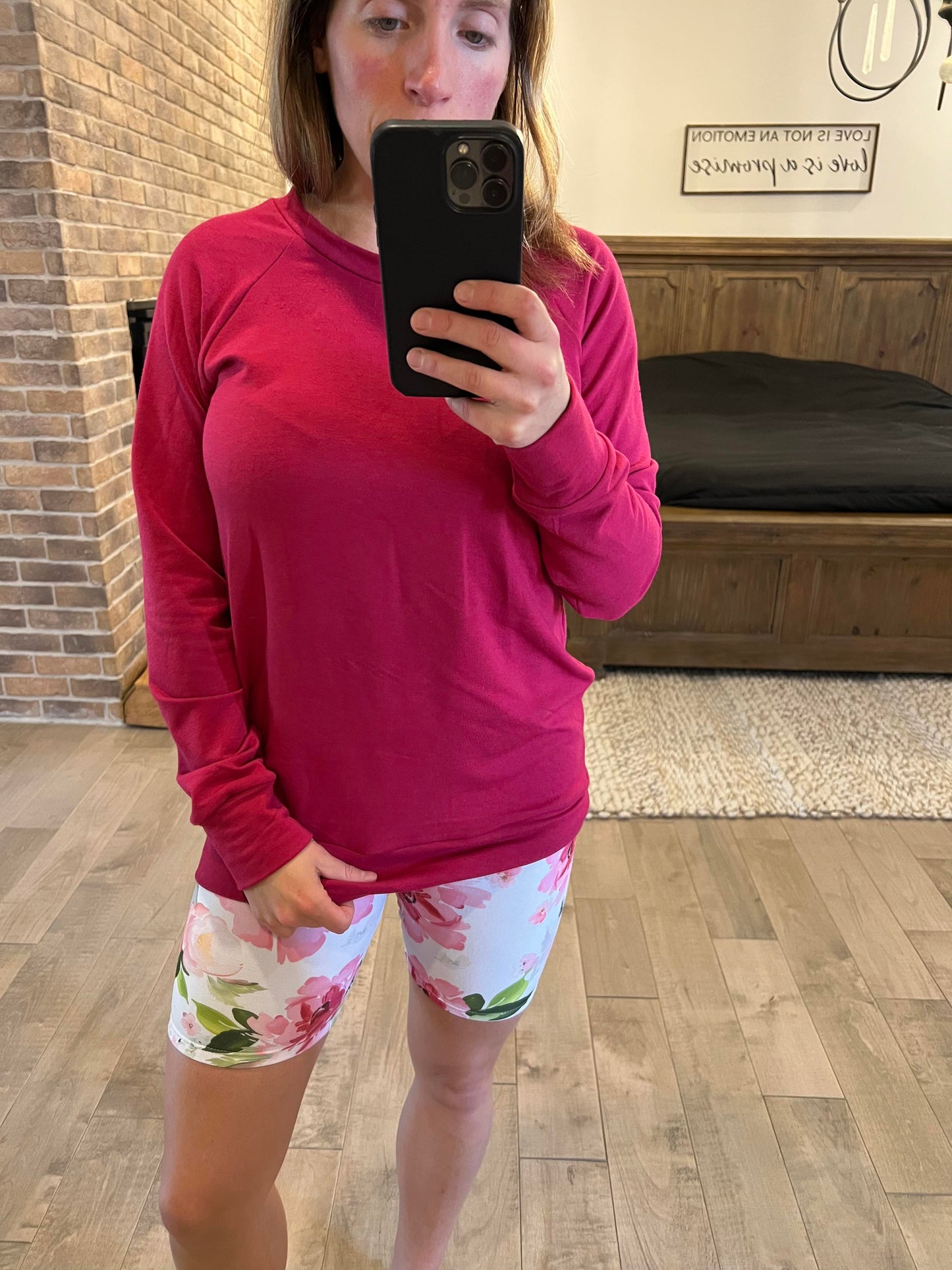 biker short rose fleurit - Maman louve création