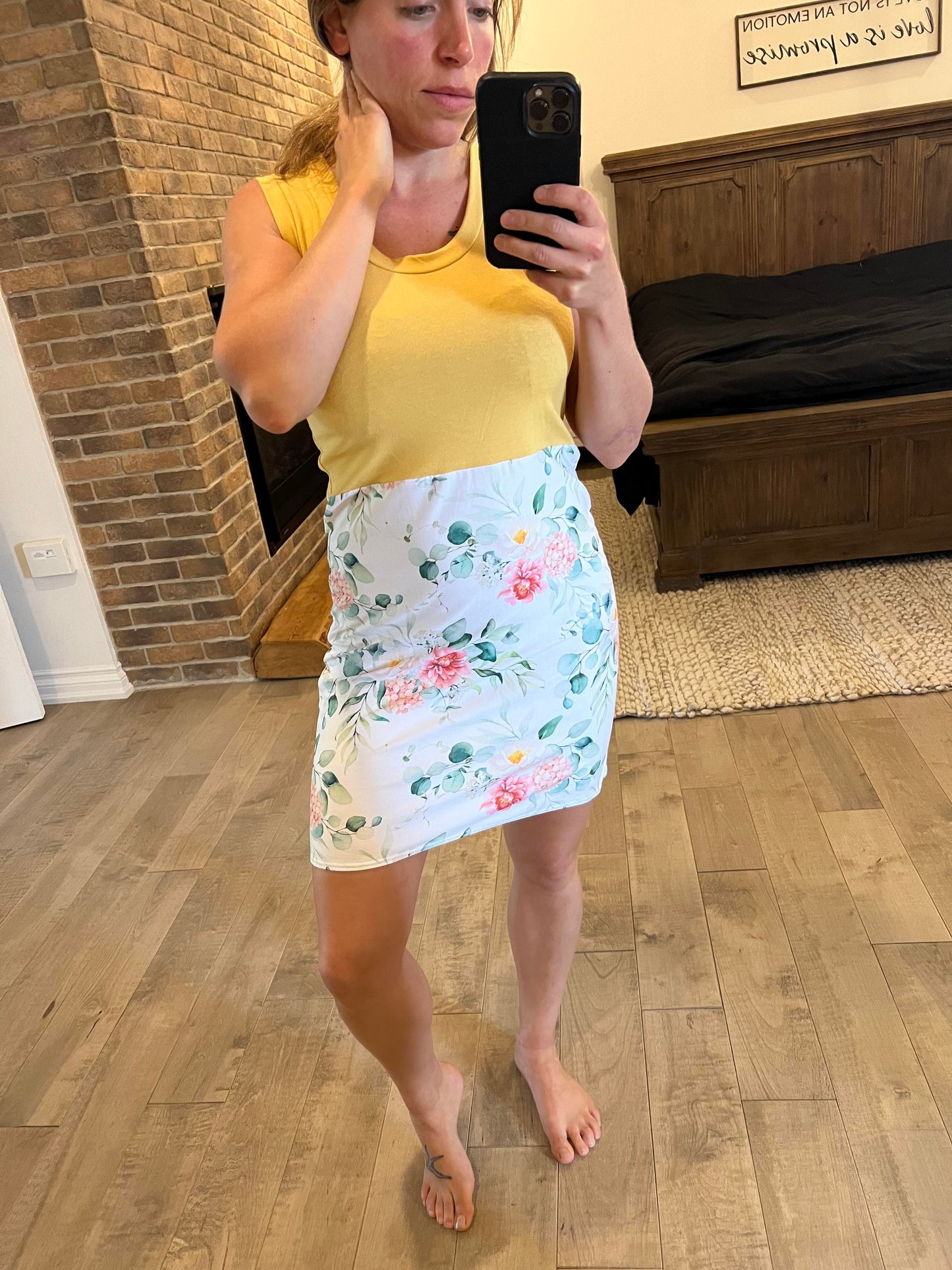 camisole golden yellow et nouveau fleuri - Maman louve création