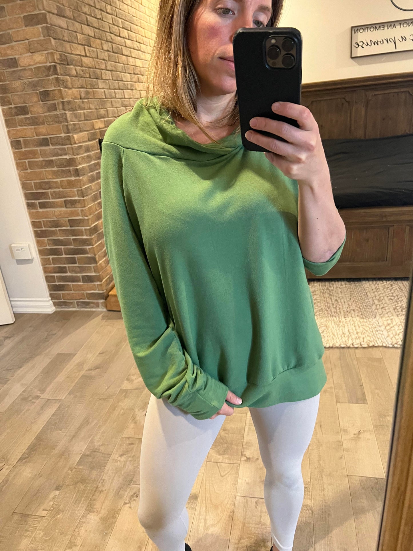 longueur chandail bambou terry couleur grass - Maman louve création