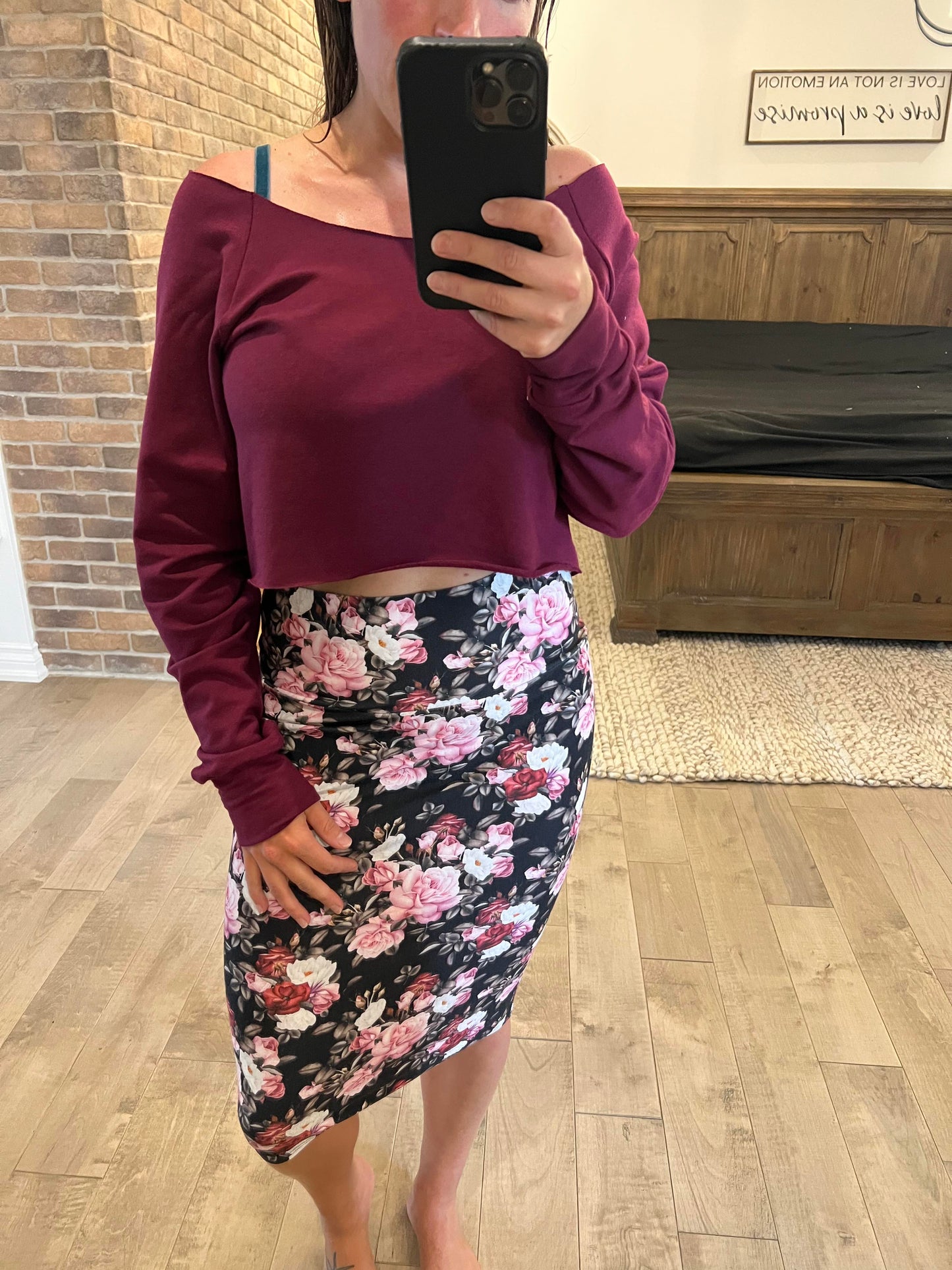 Uni french terry sans collet CROP TOP