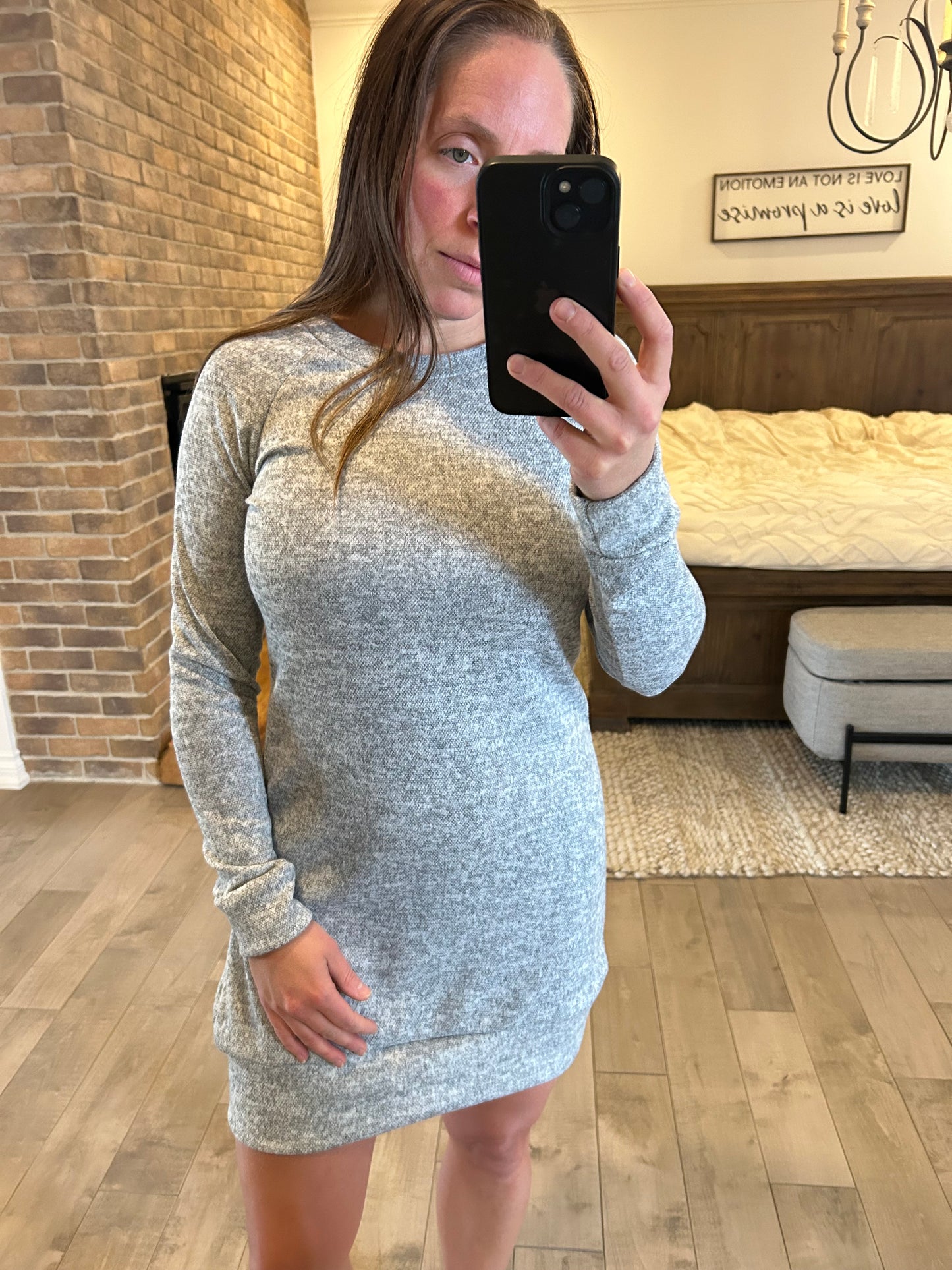 Robe tricot gris