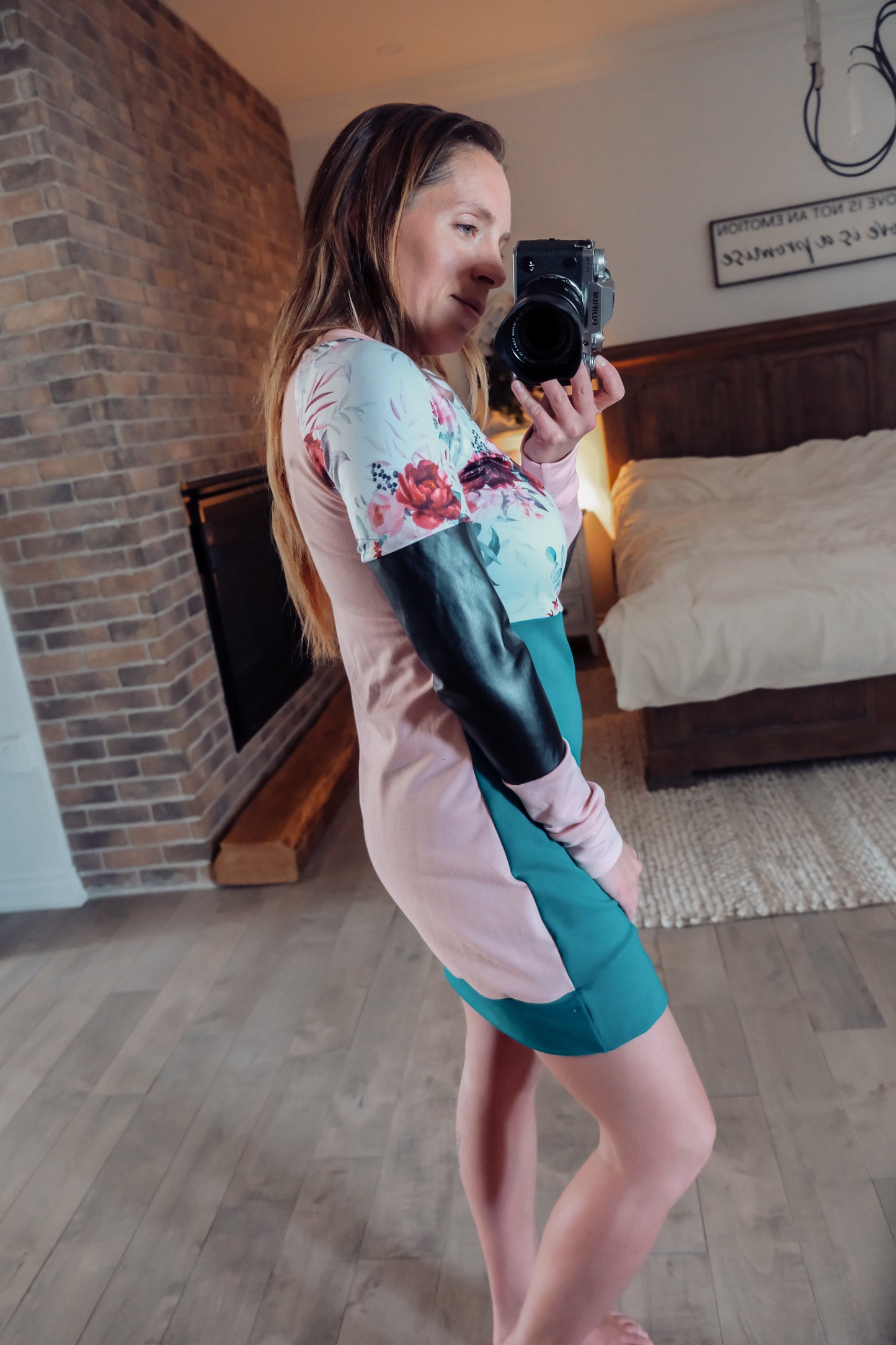 robe fleuri/sarcelle/rose