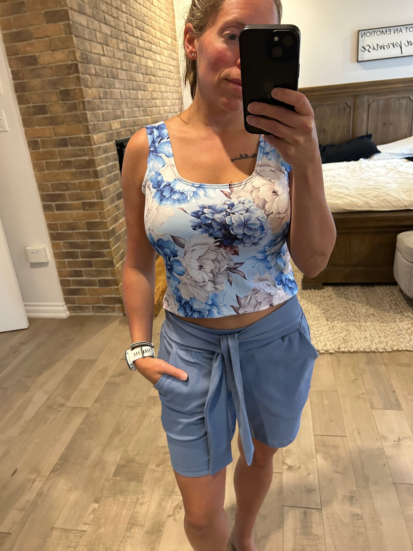 short jean bleu