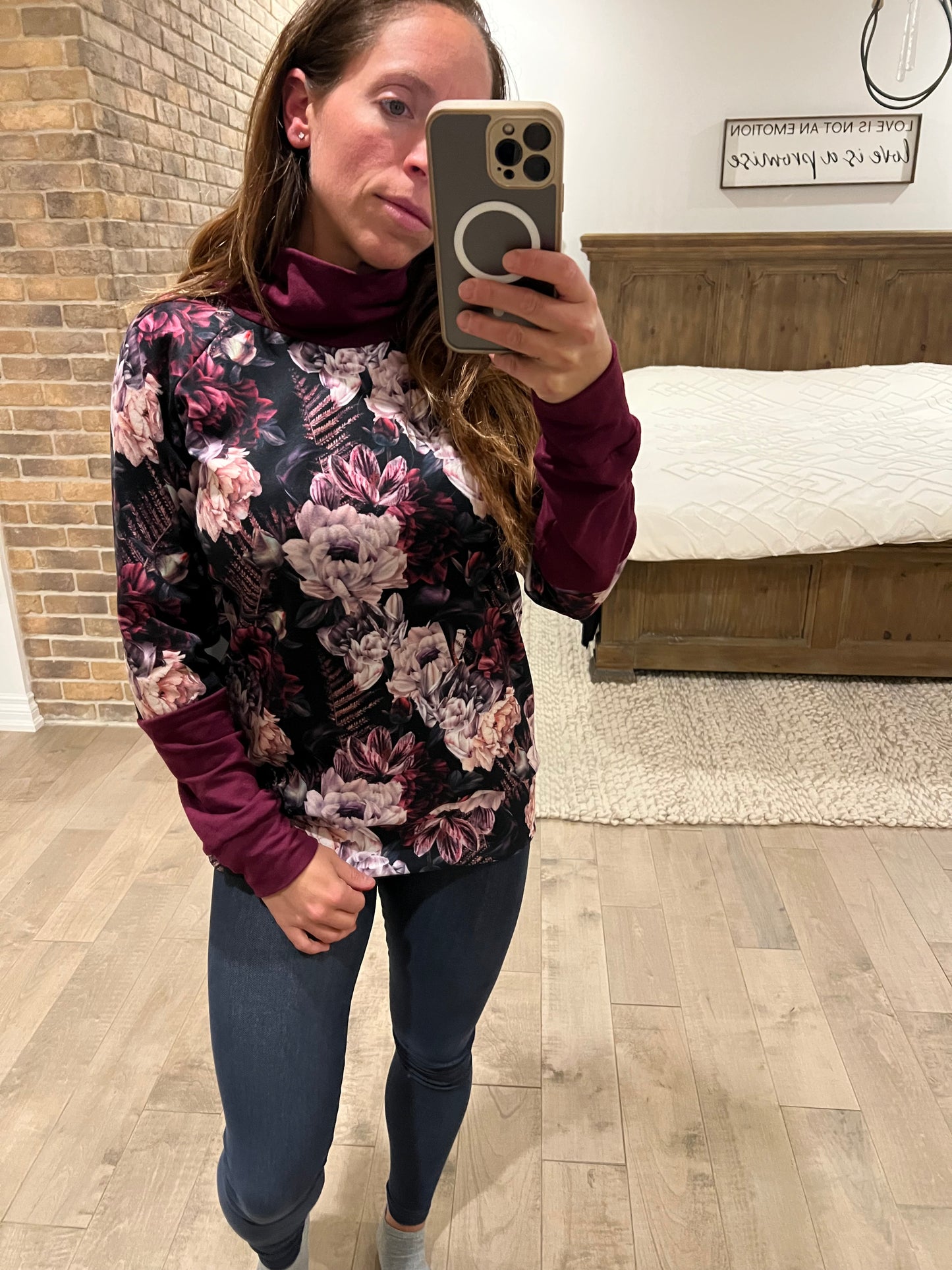 squish fleuri mauve  chandail