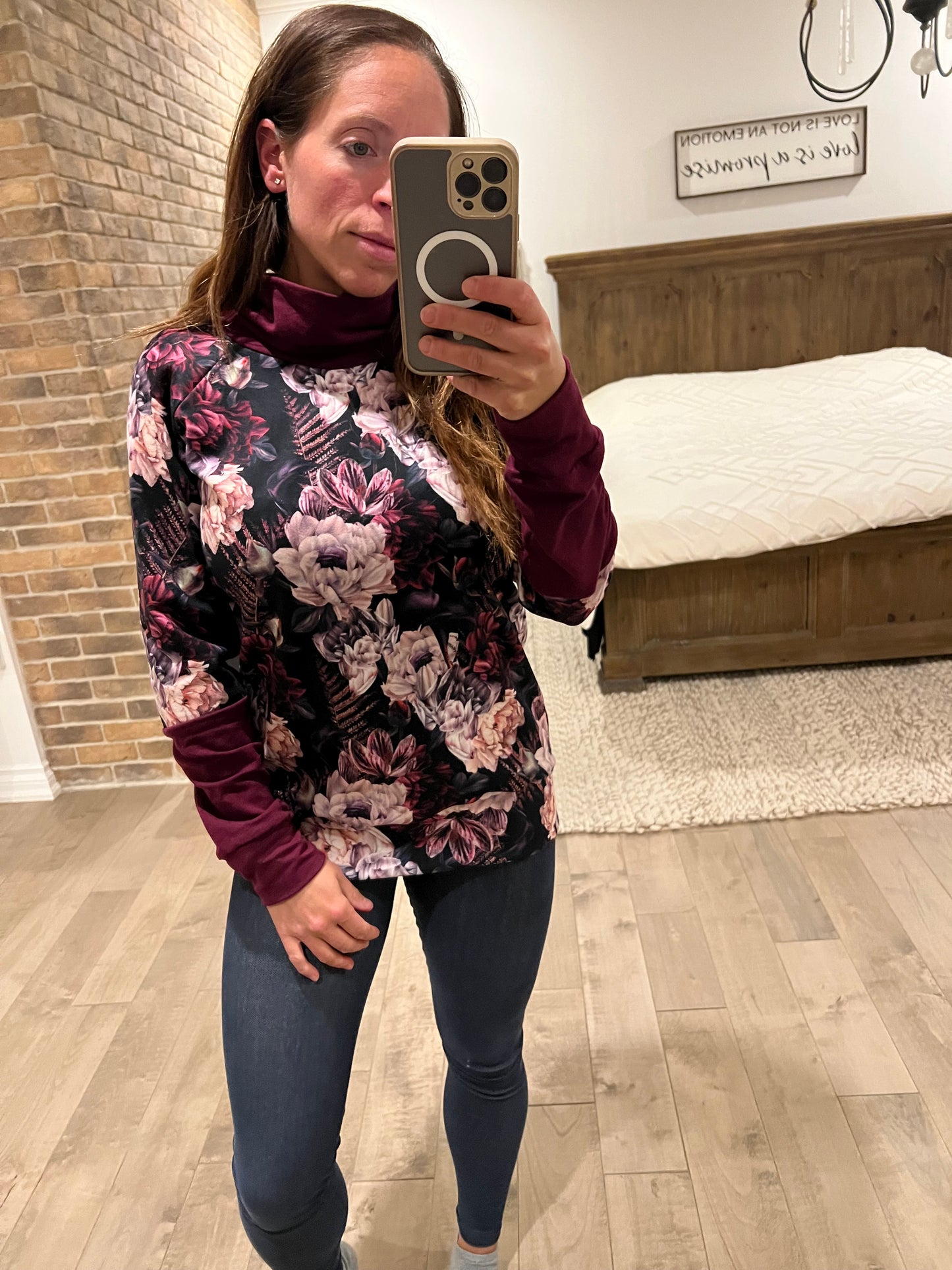 squish fleuri mauve  chandail
