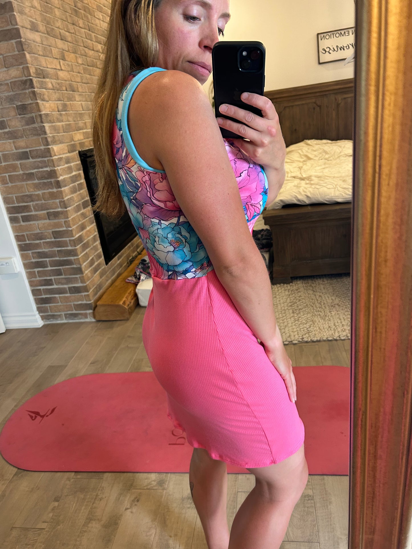 robe bas rib rose