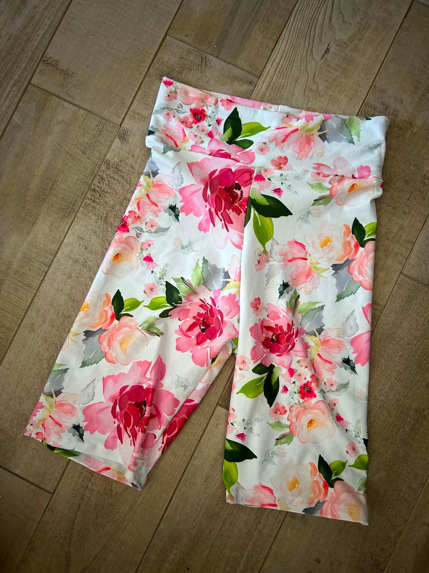 Biker short fleuri rose
