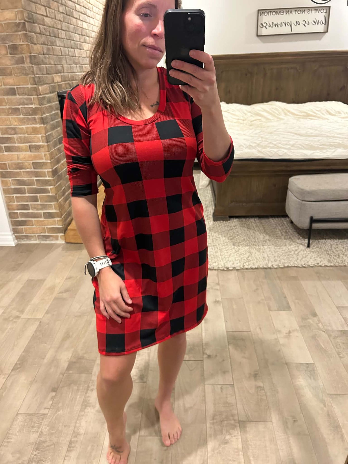 Robe Favorite Plaid rouge