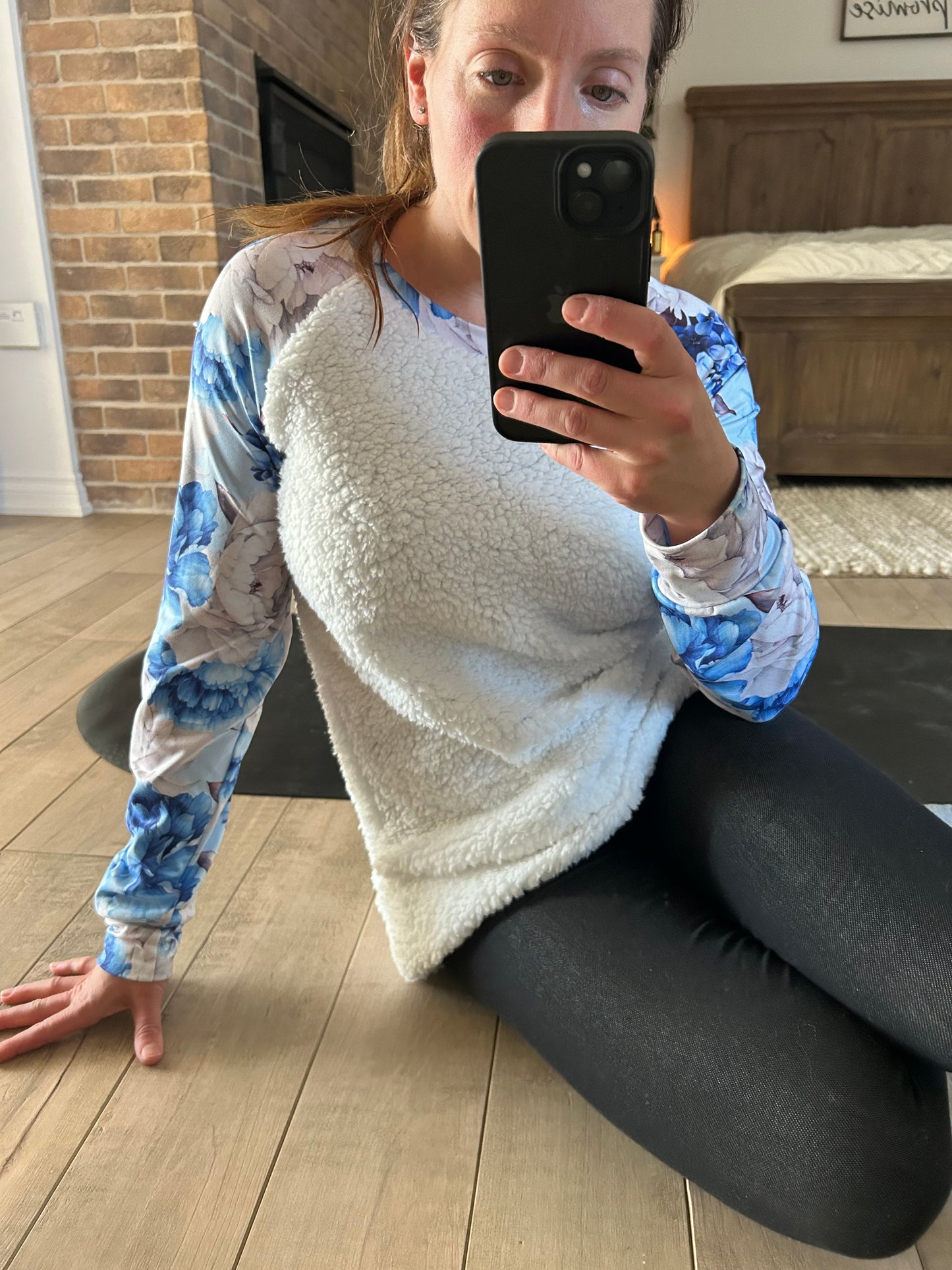sherpa blanc et fleuri tunique