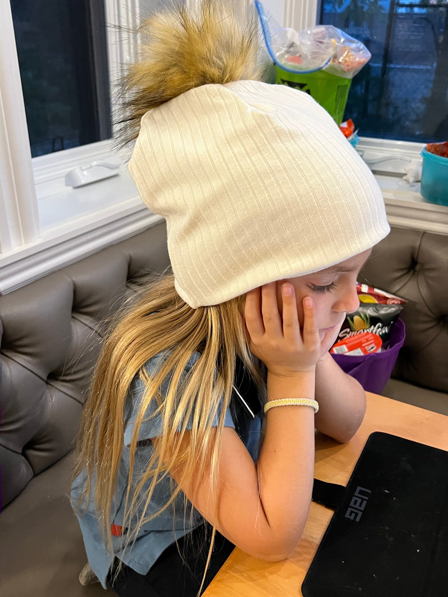 tuque femme blanche doublé french terry