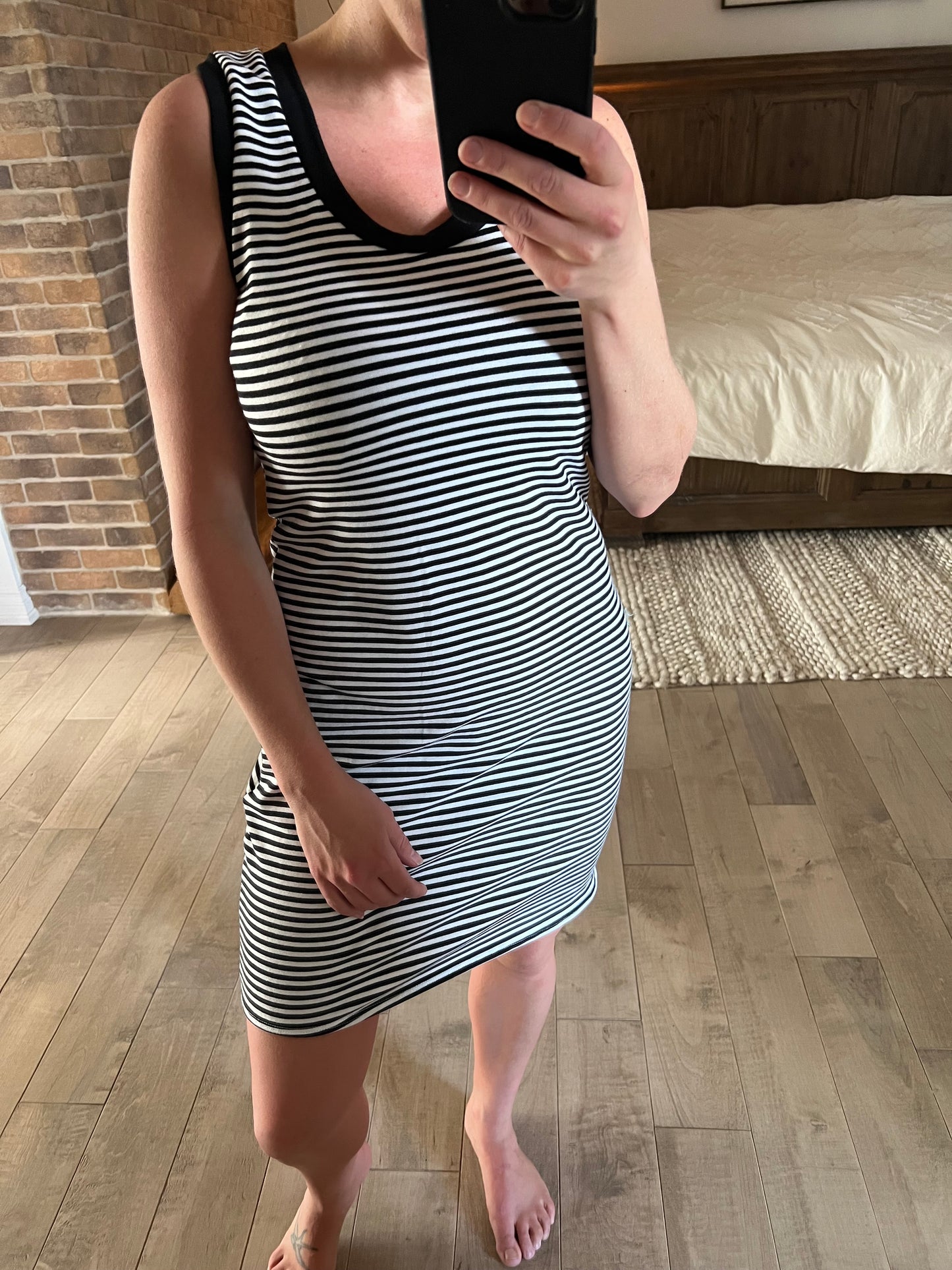 camisole rayé noir et blanc
