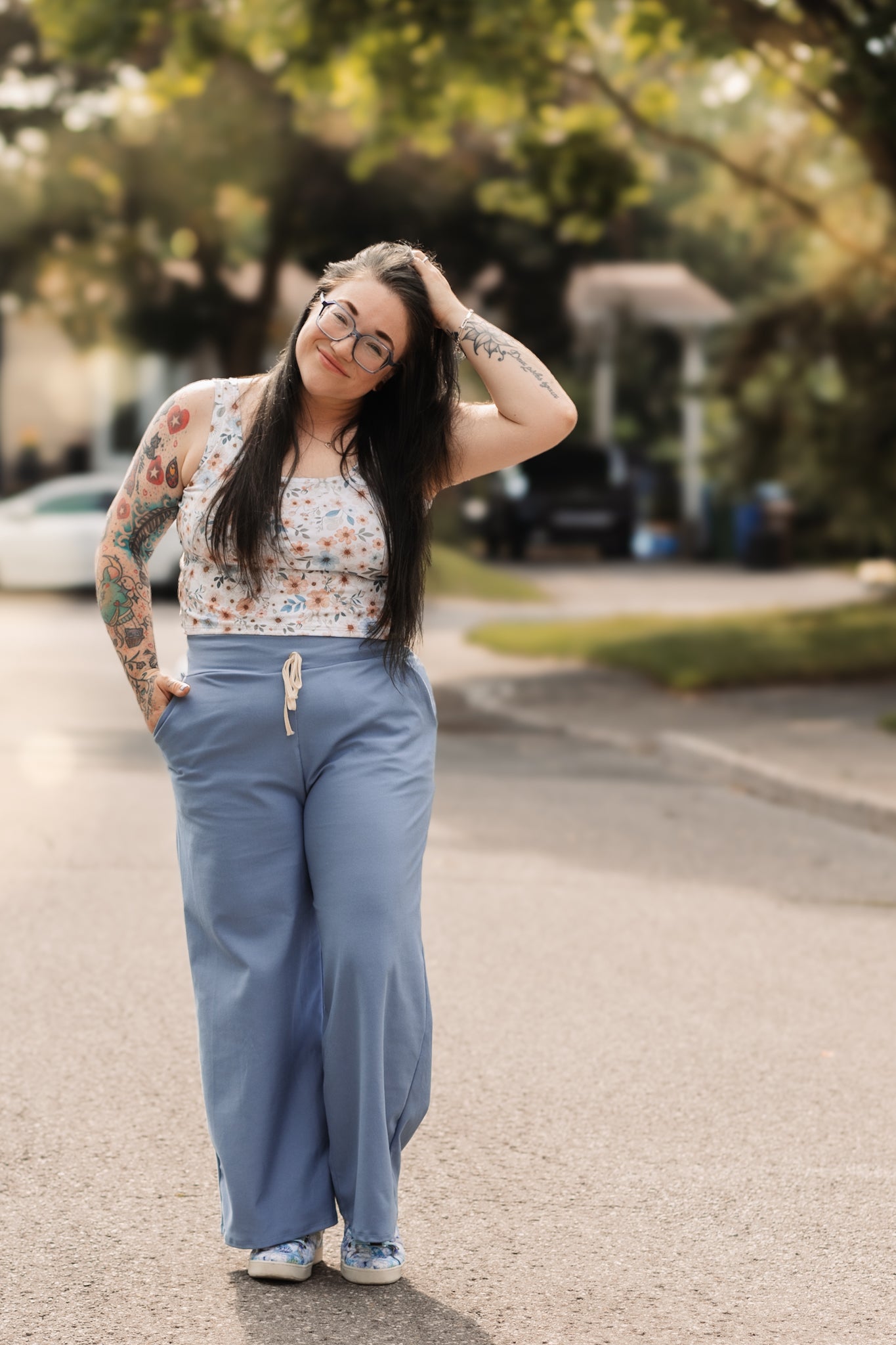 Cozy pants jeans bleu à cordon