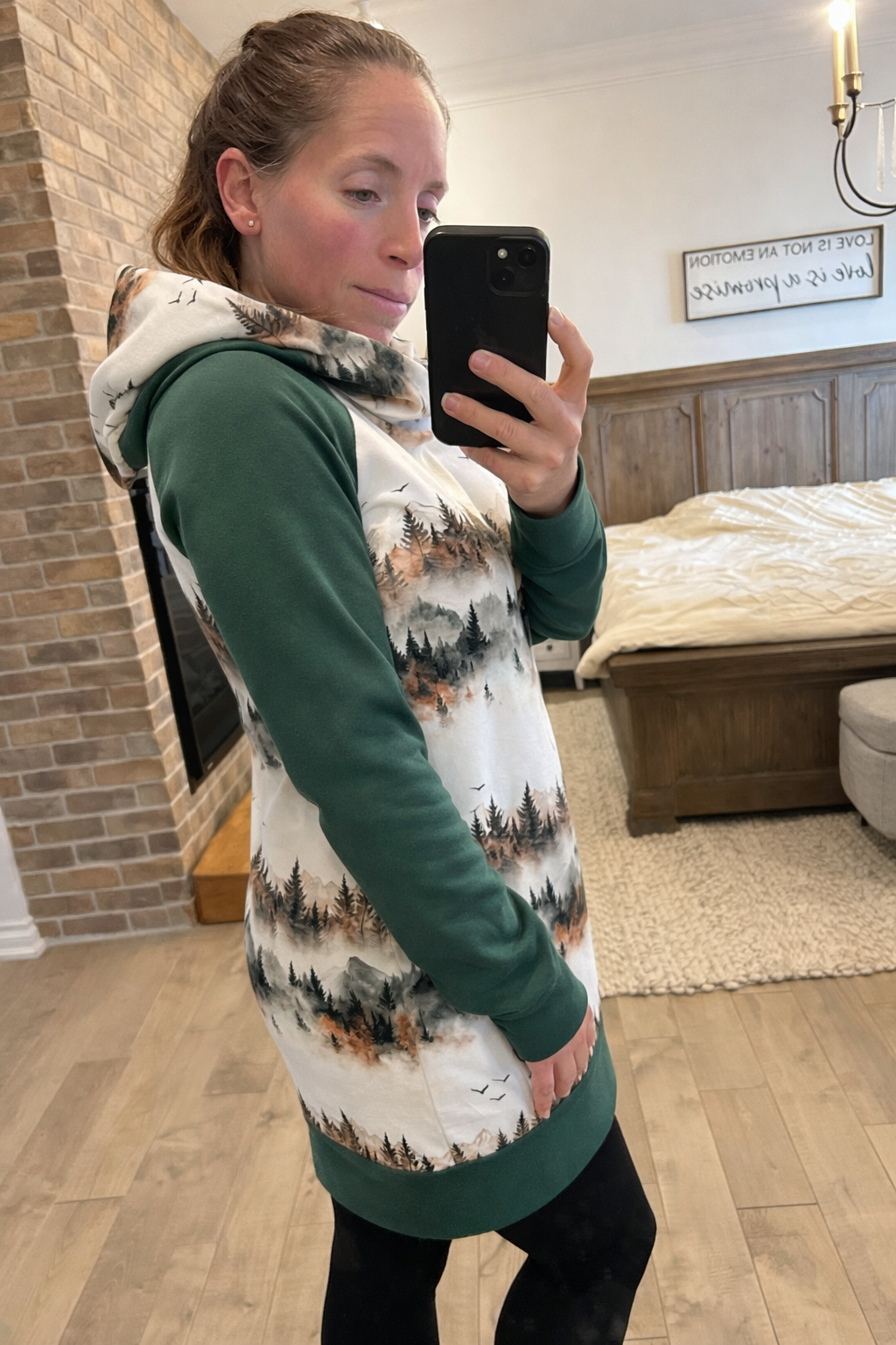 Robe velour montagne blanche et PINE