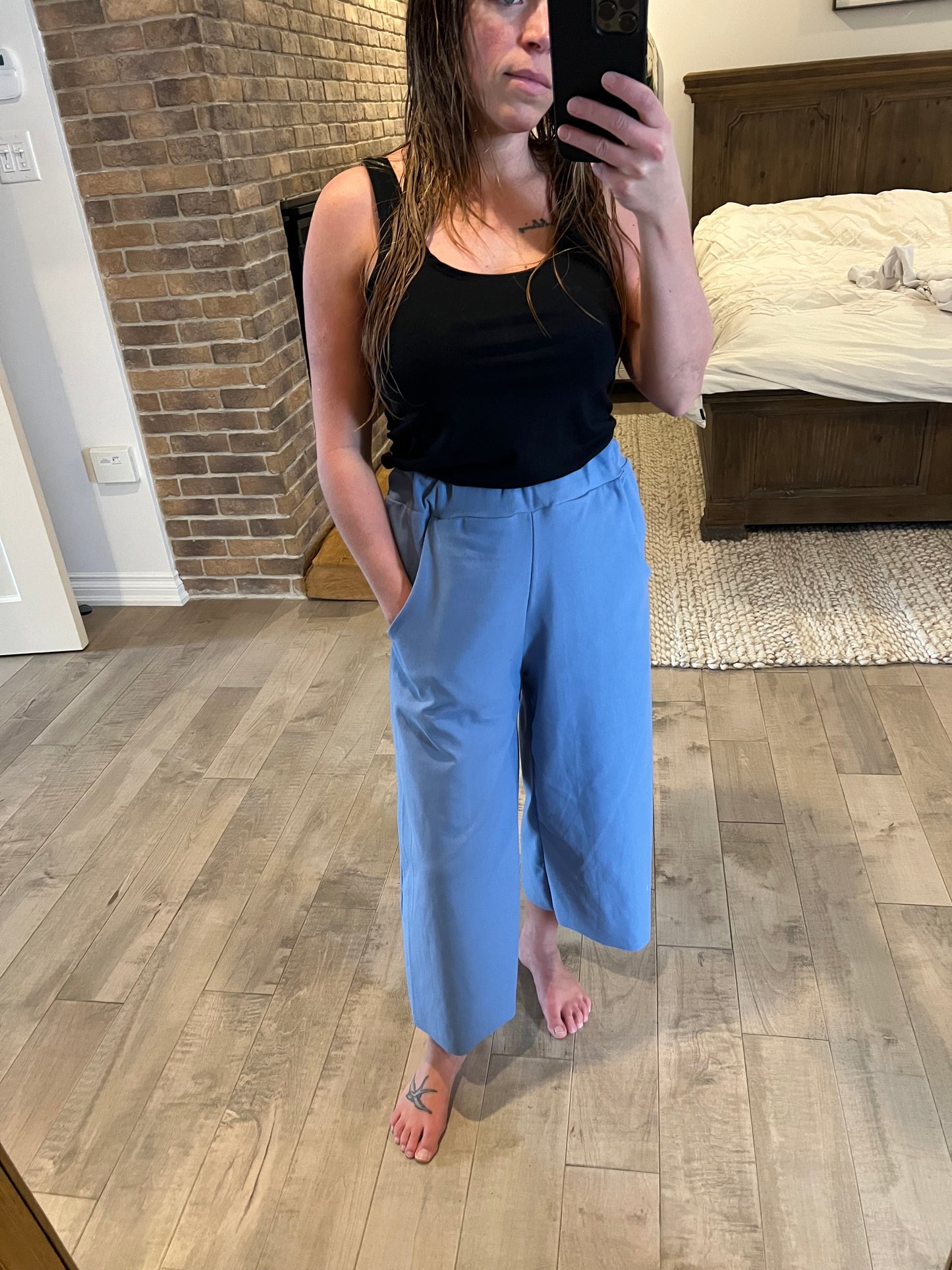 Pantalon cozy  court Jeans bleu pâle