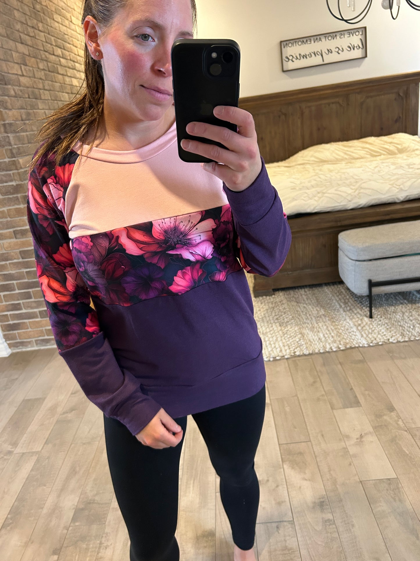 Tunique squish fleuri et plum