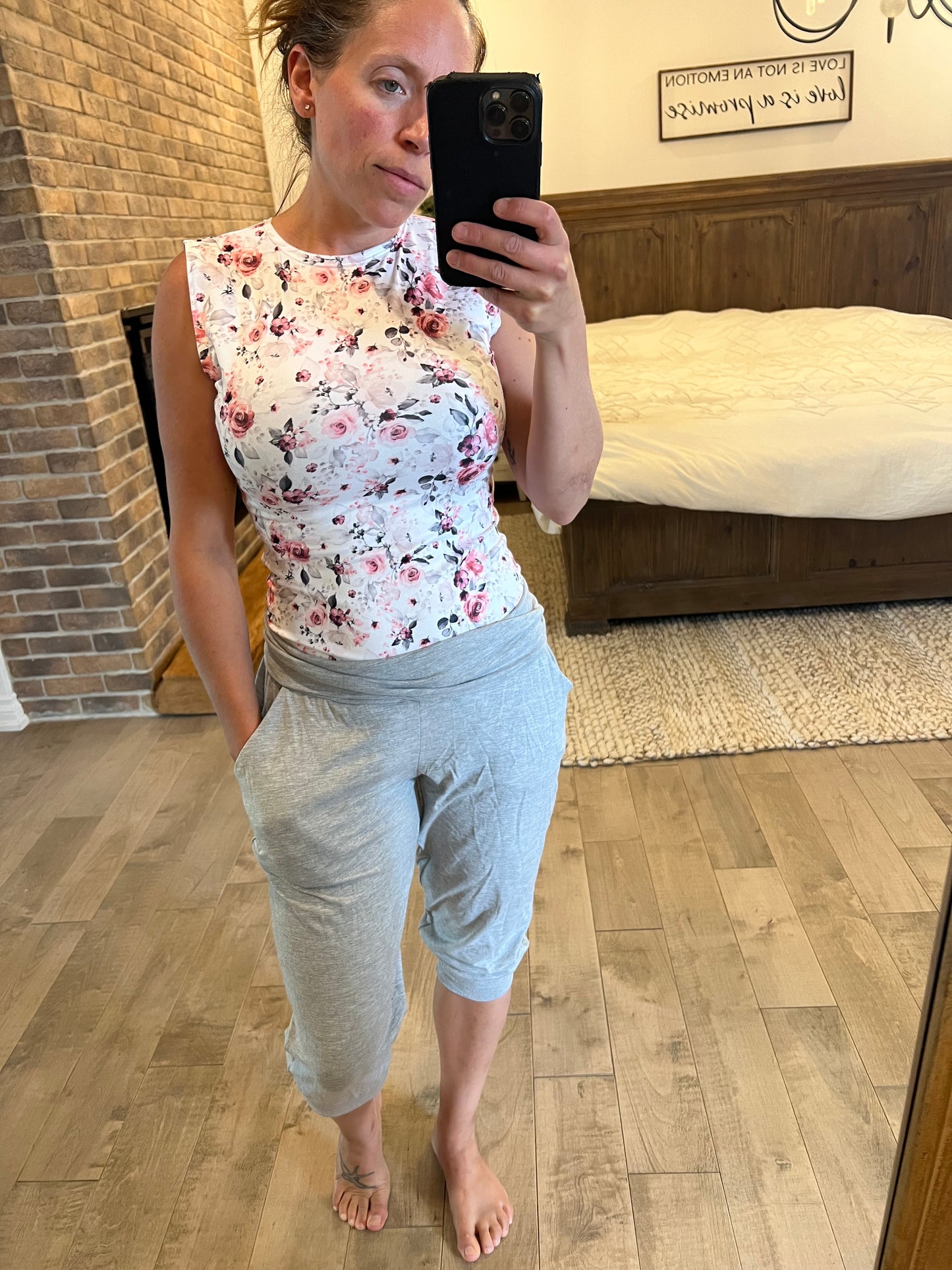 camisole col haut fleuri