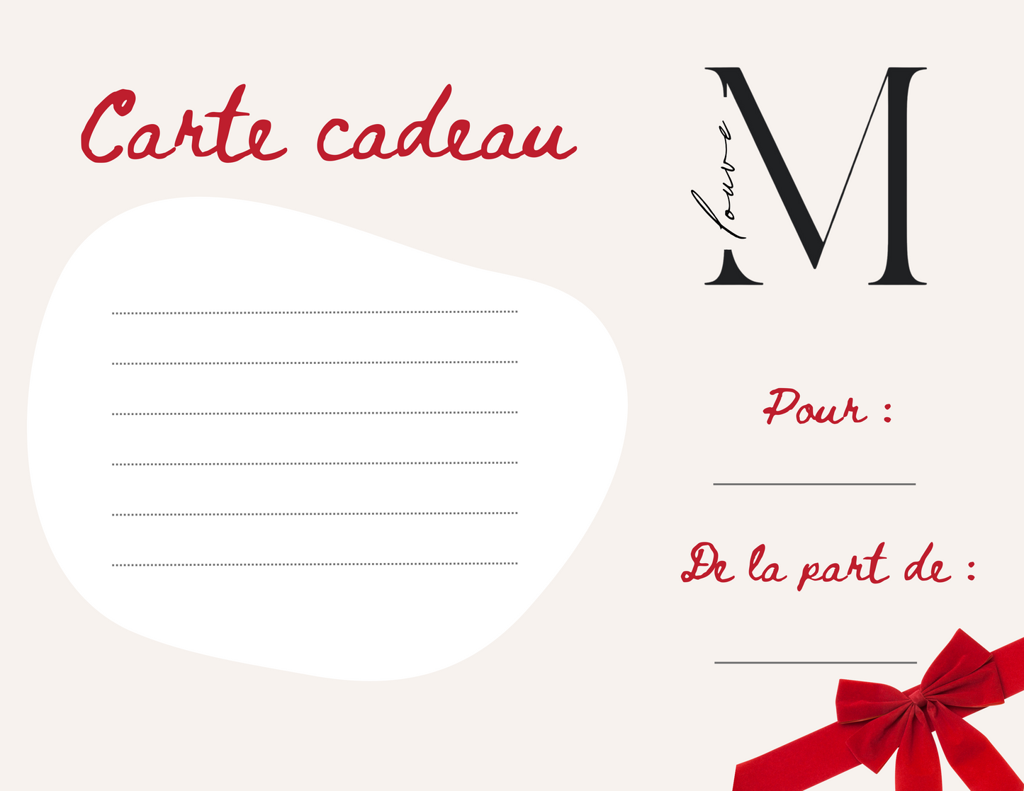 carte cadeau maman louve création
