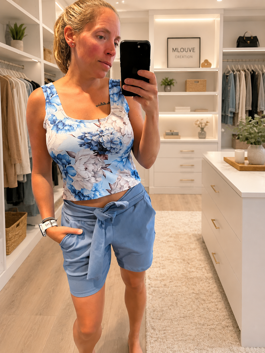 short jean bleu
