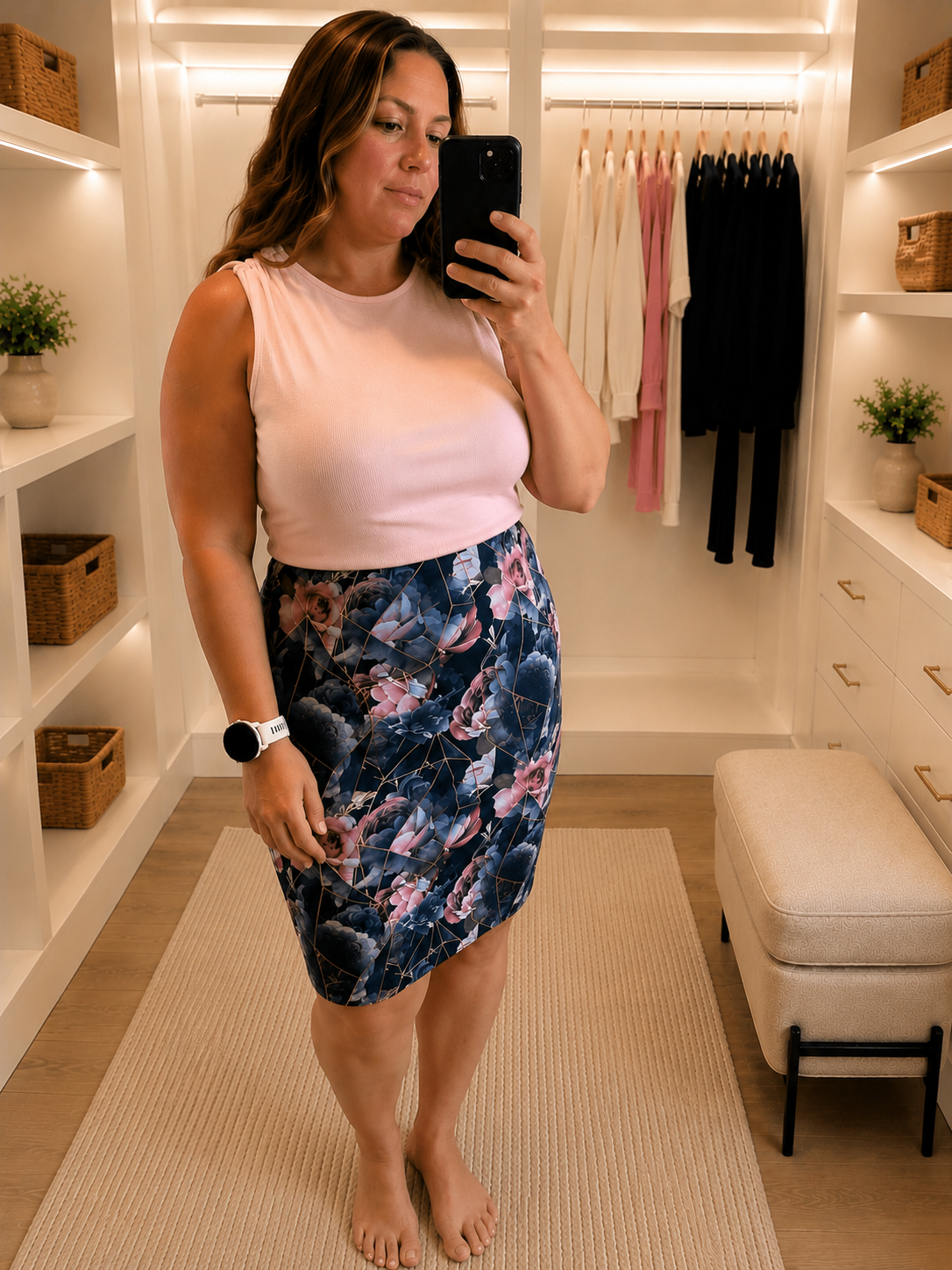 Robe Haut rib rosé épaules plissées