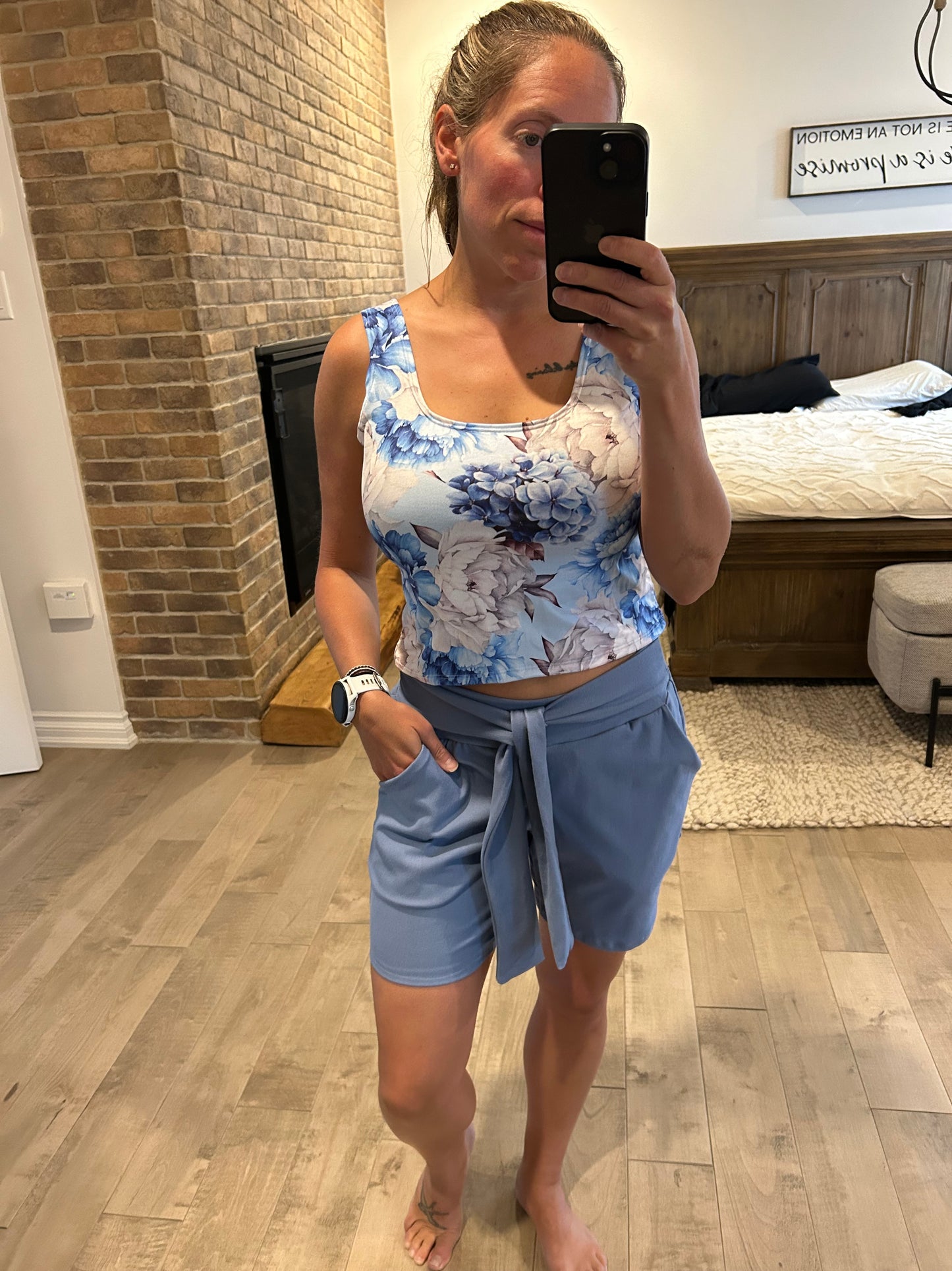 short jean bleu