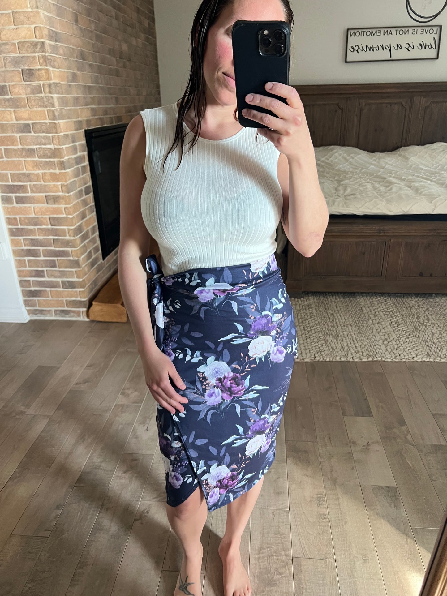 robe haut rib crème et fleuri