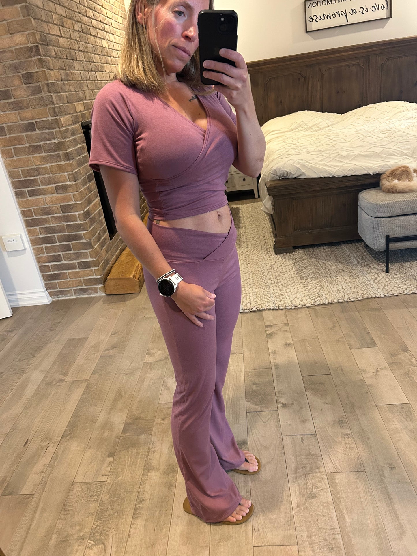 legging flare rose brown