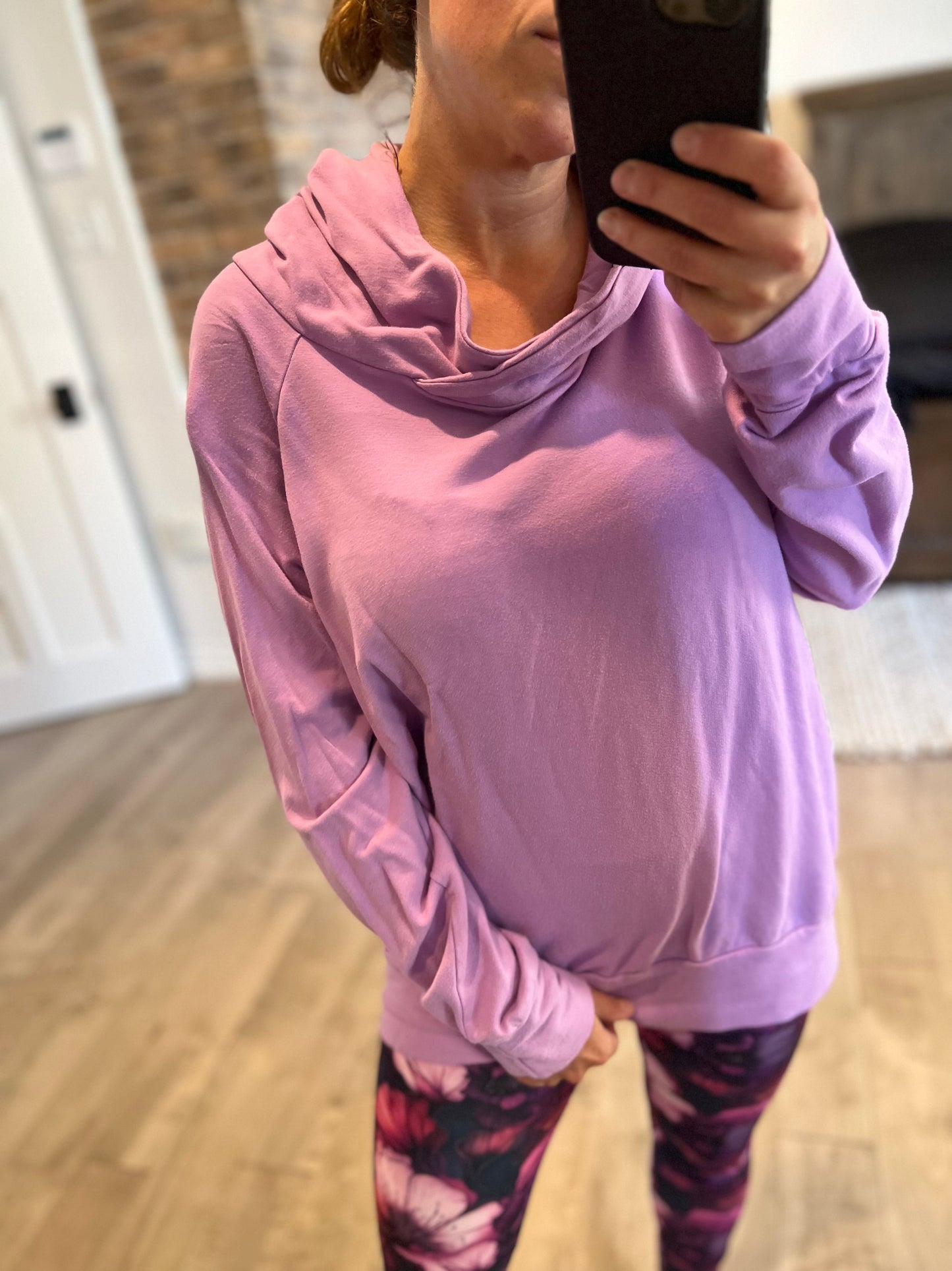 longueur tunique bambou terry mauve doux