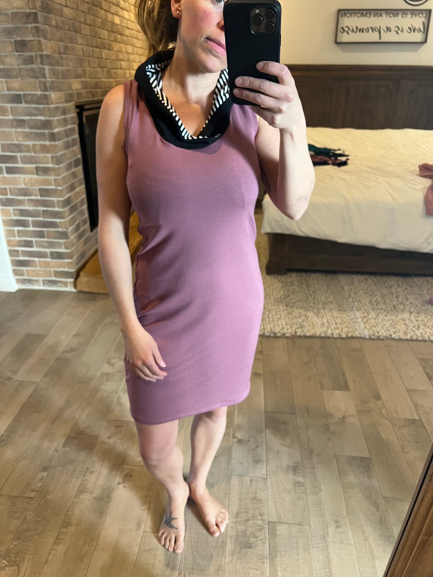 camisole bambou terry capuchon rose brown