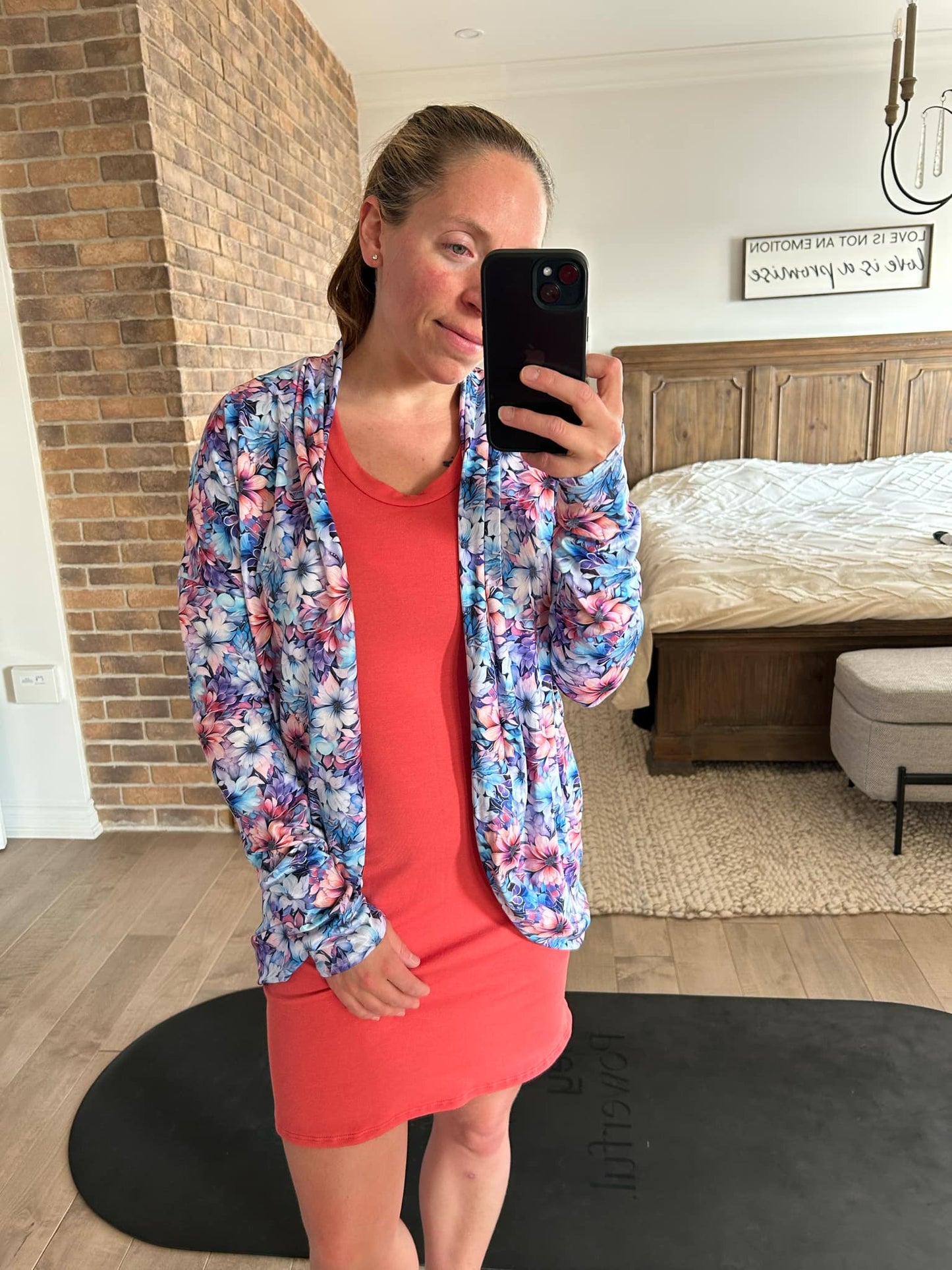 camisole robe corail foncé