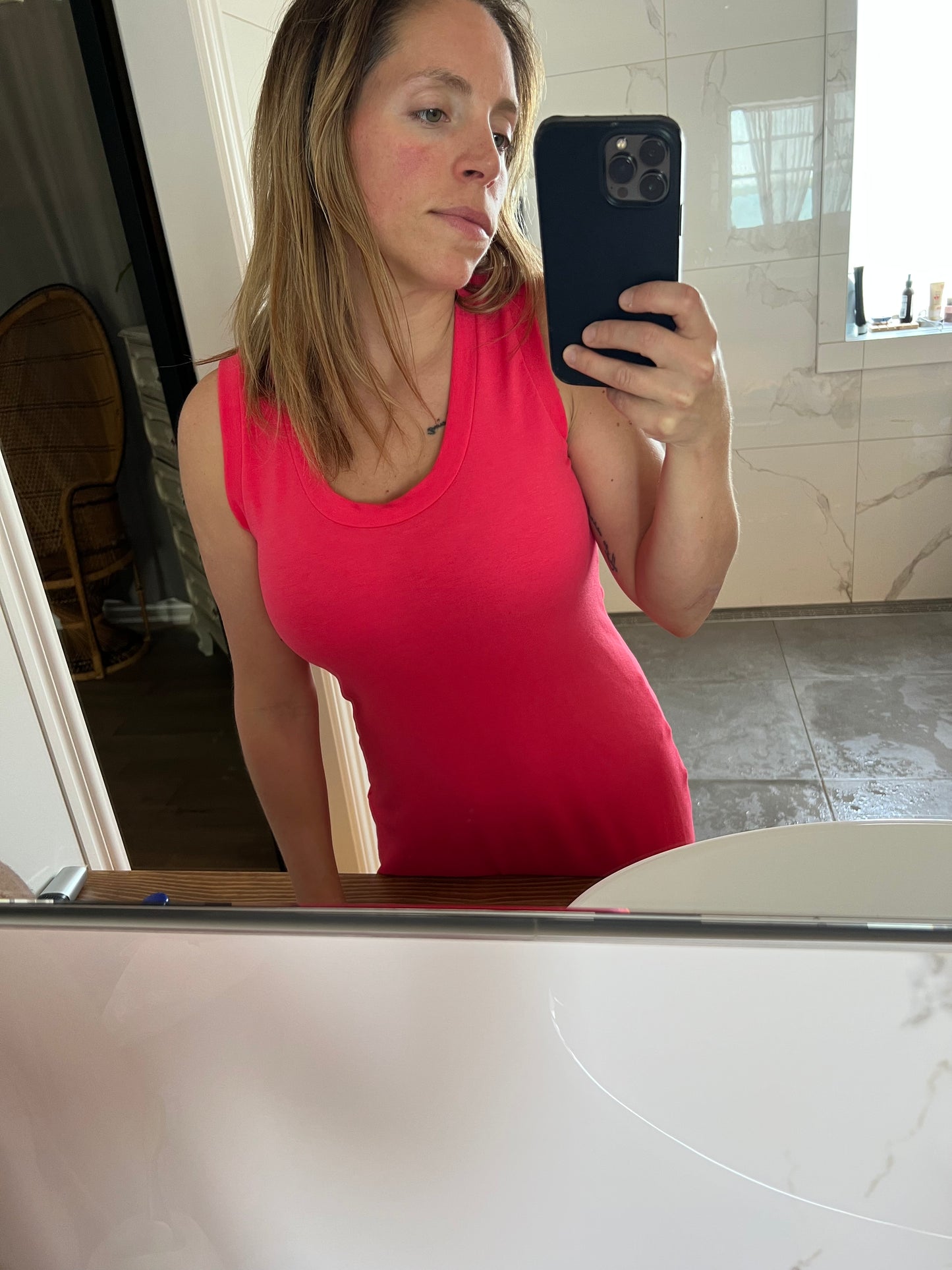 camisole bambou de coton corail foncé