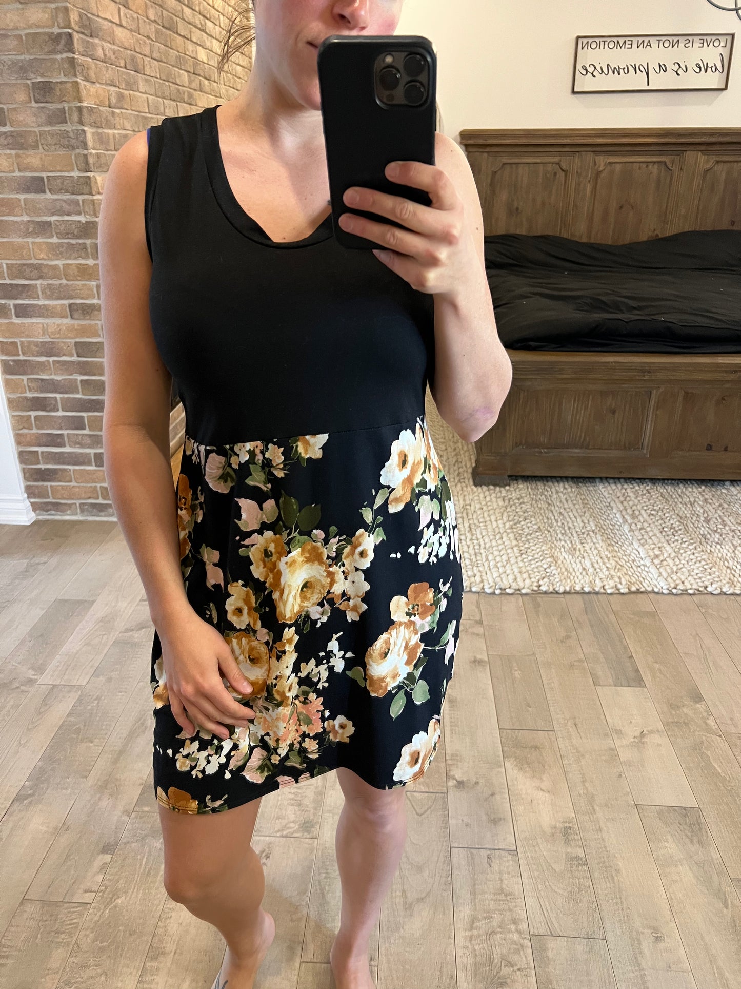 robe camisole noir et jaune - Maman louve création