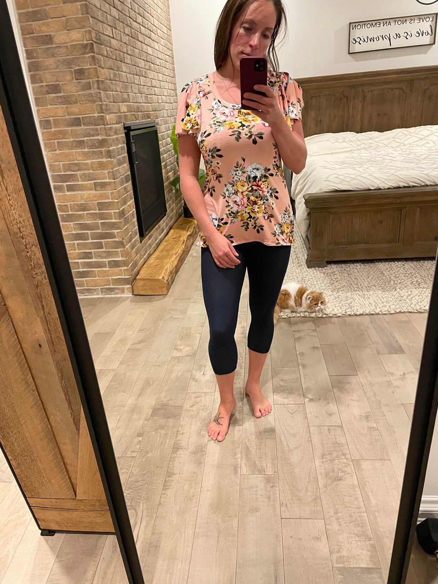 Legging style jegging marine mi mollet - Maman louve création