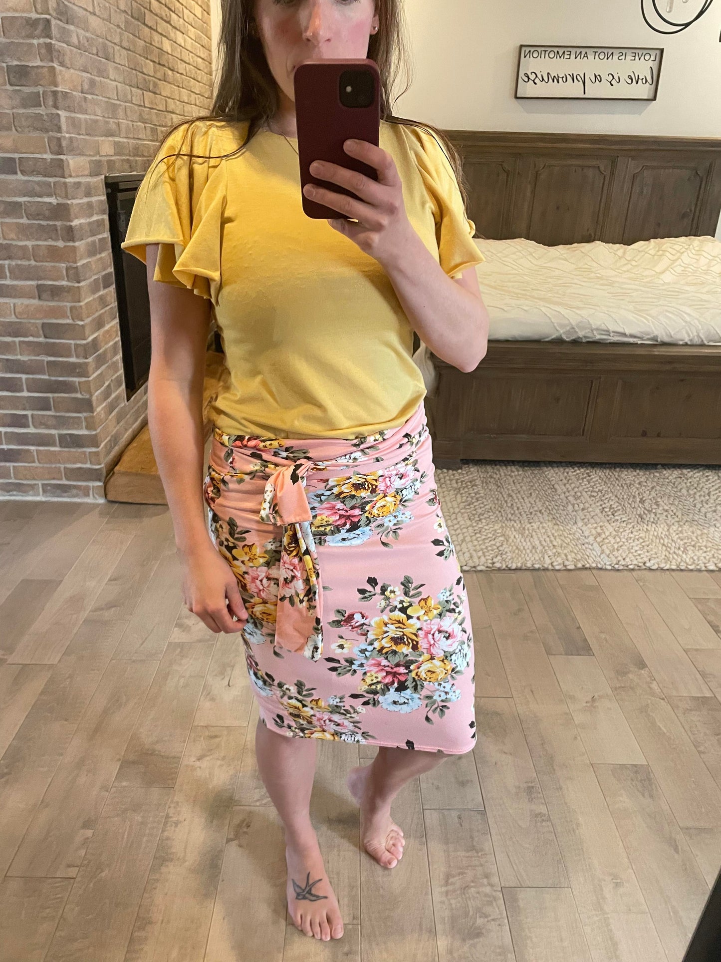 camisole froufrou golden yellow - Maman louve création