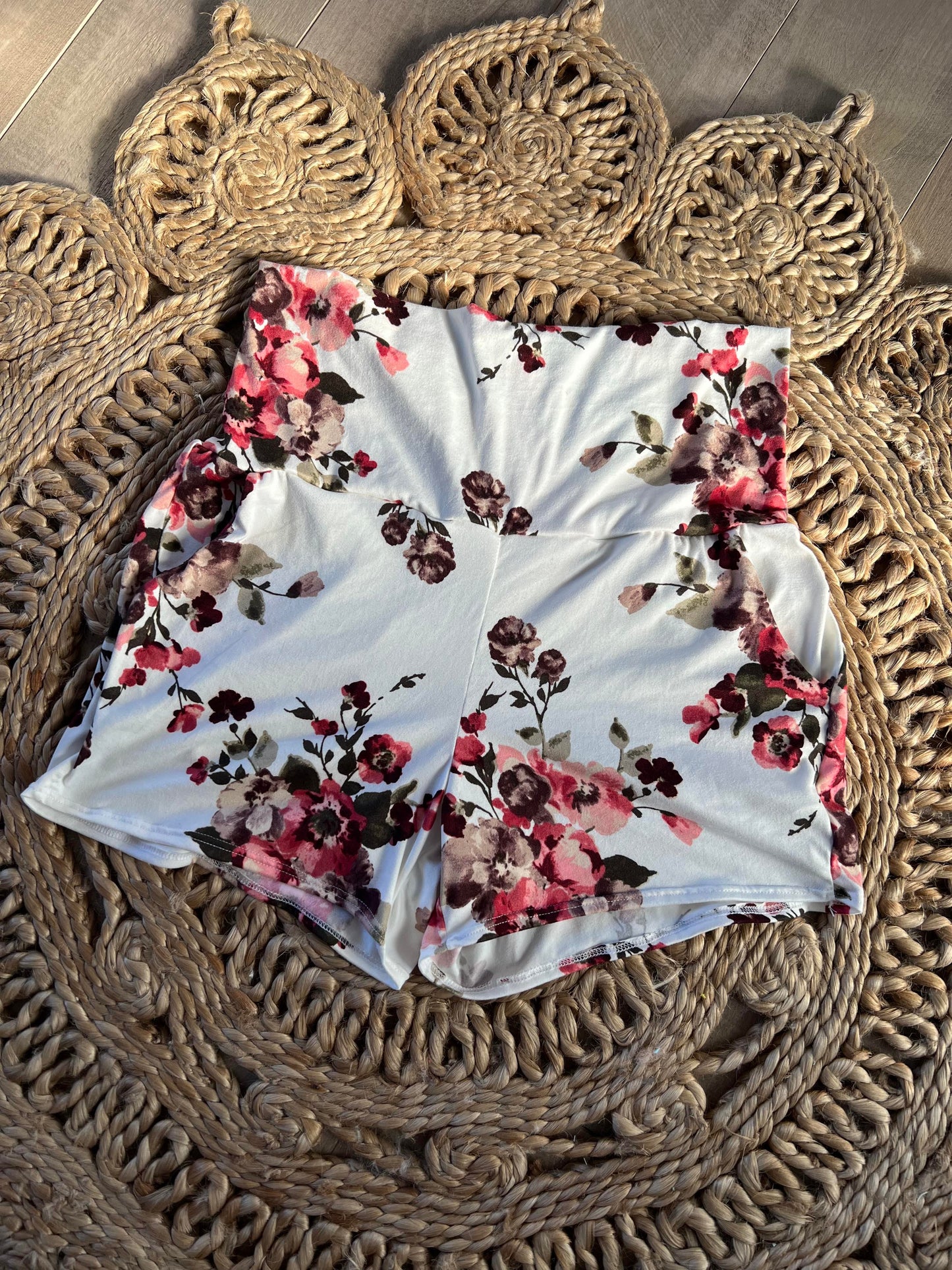 short bambou fleuri blanc - Maman louve création