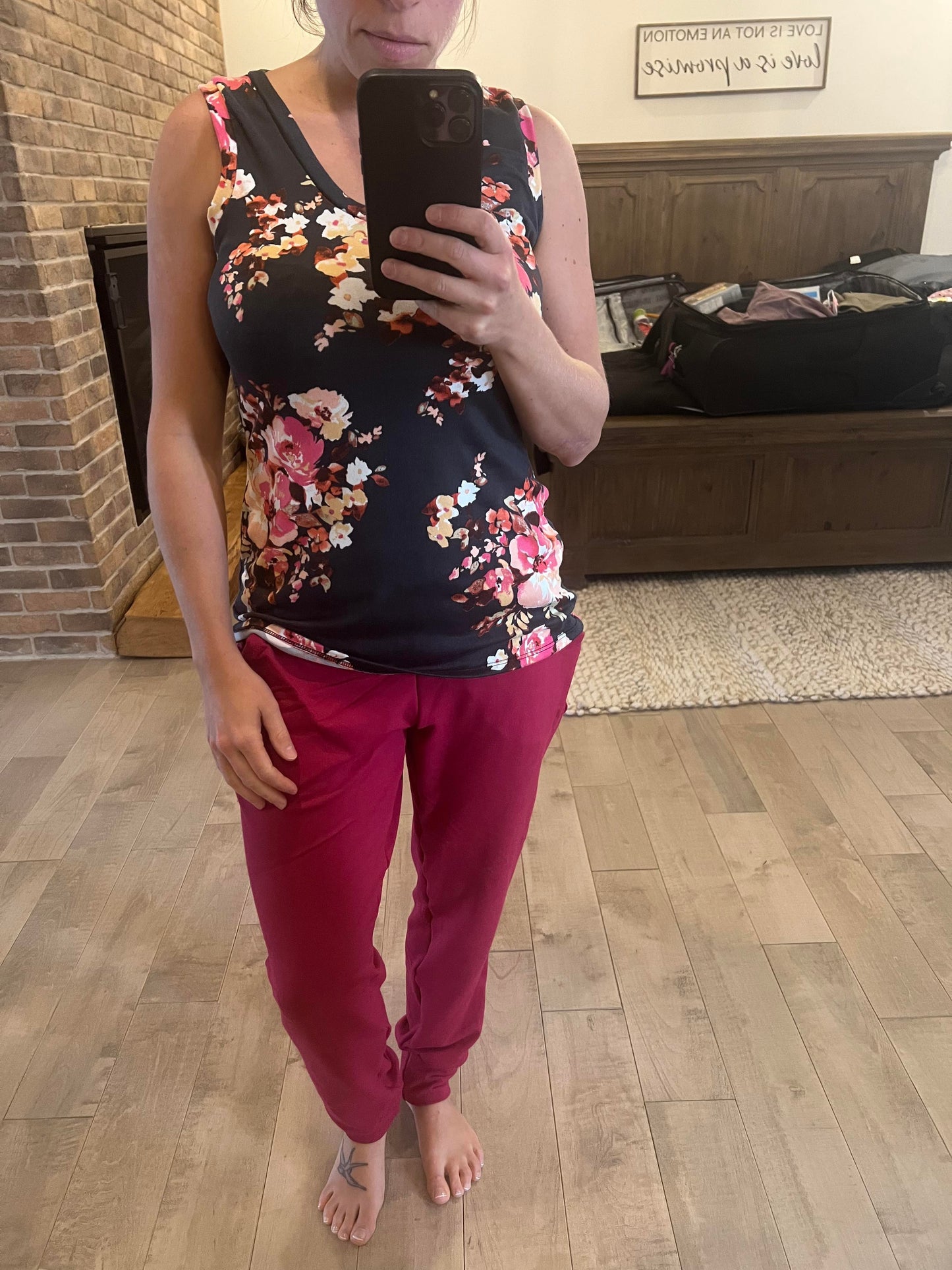 jogging bambou terry framboise - Maman louve création
