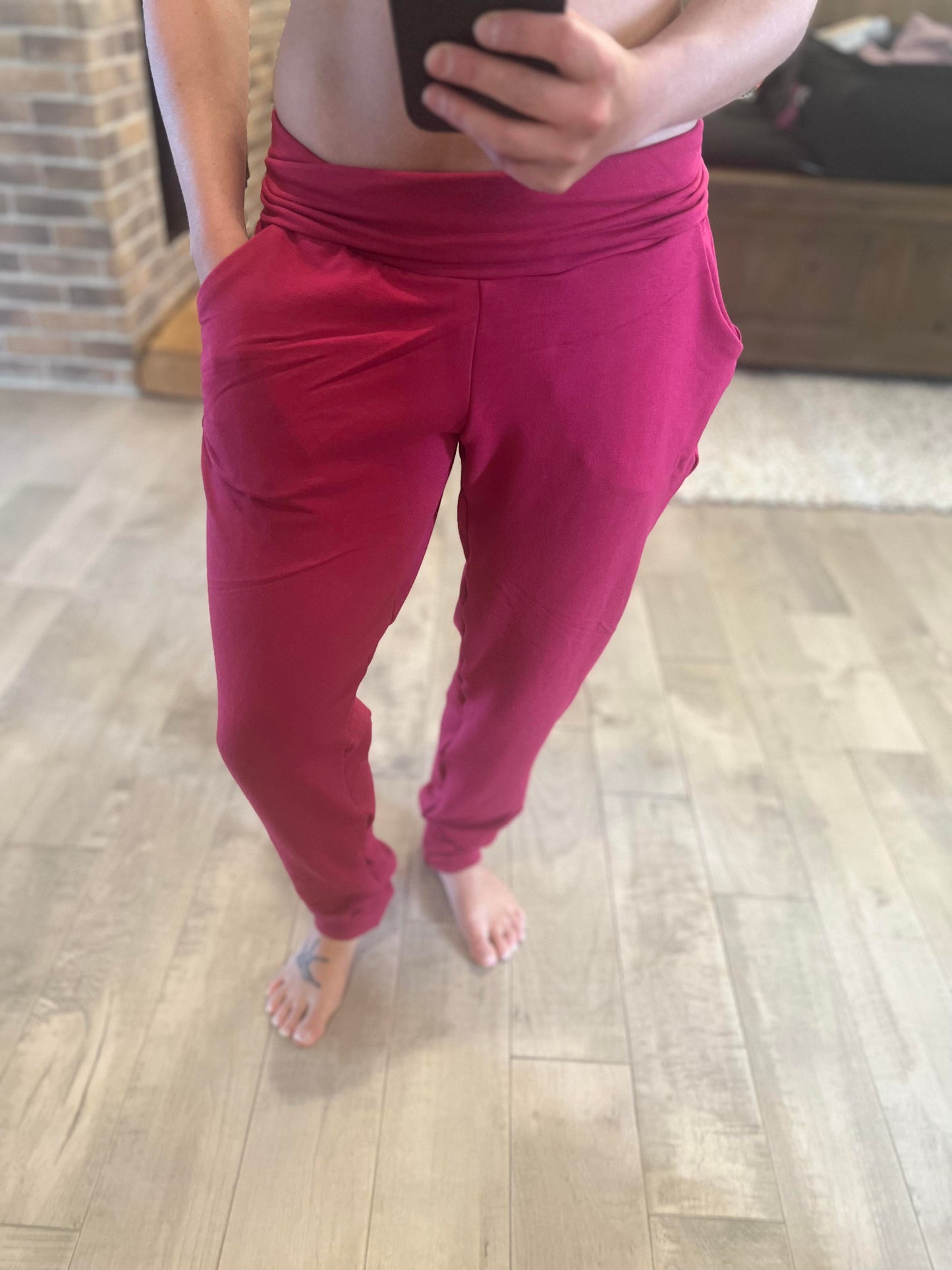 jogging bambou terry framboise - Maman louve création