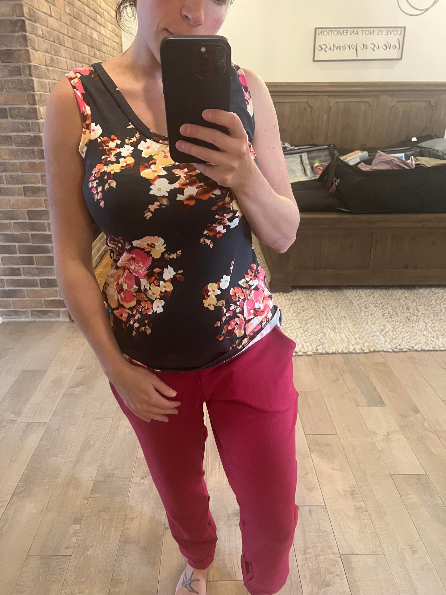 jogging bambou terry framboise - Maman louve création