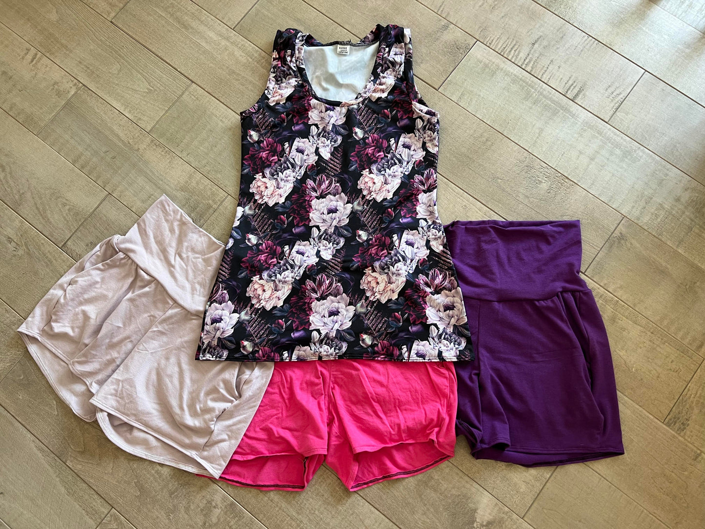 camisole longueur chandail fleuri mauve - Maman louve création