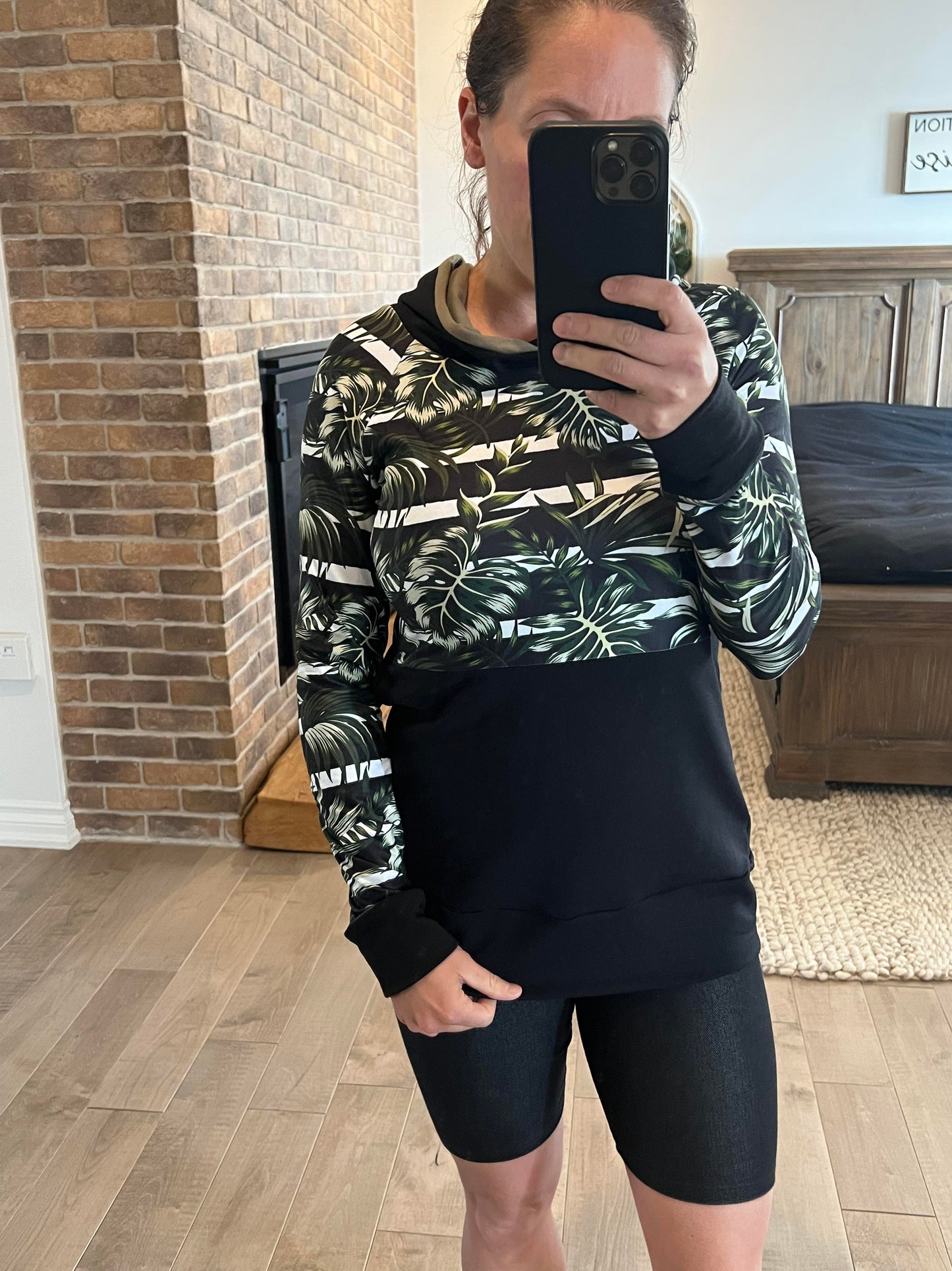 biker short jeans noir - Maman louve création