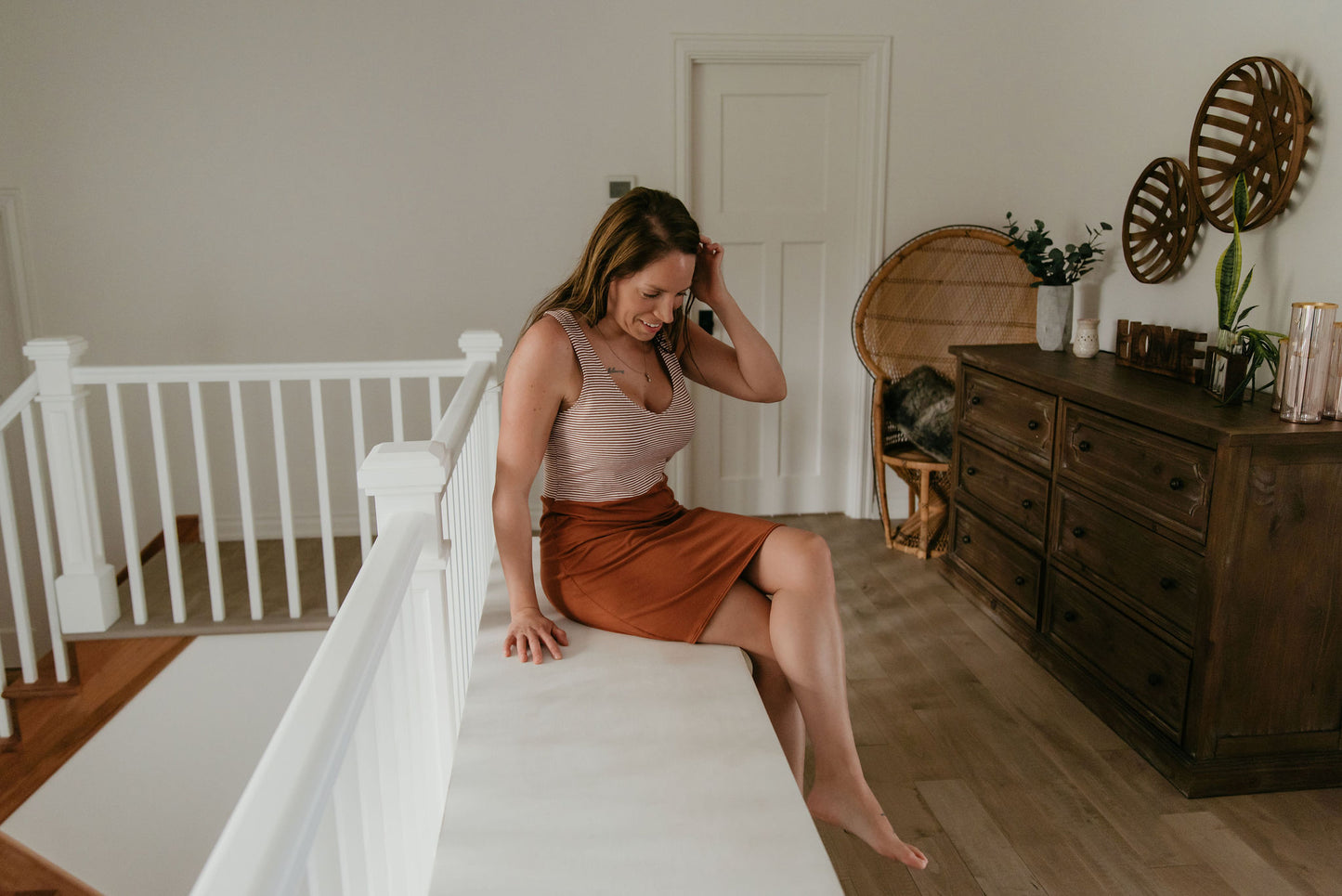 camisole décolté ligné rouille - Maman louve création