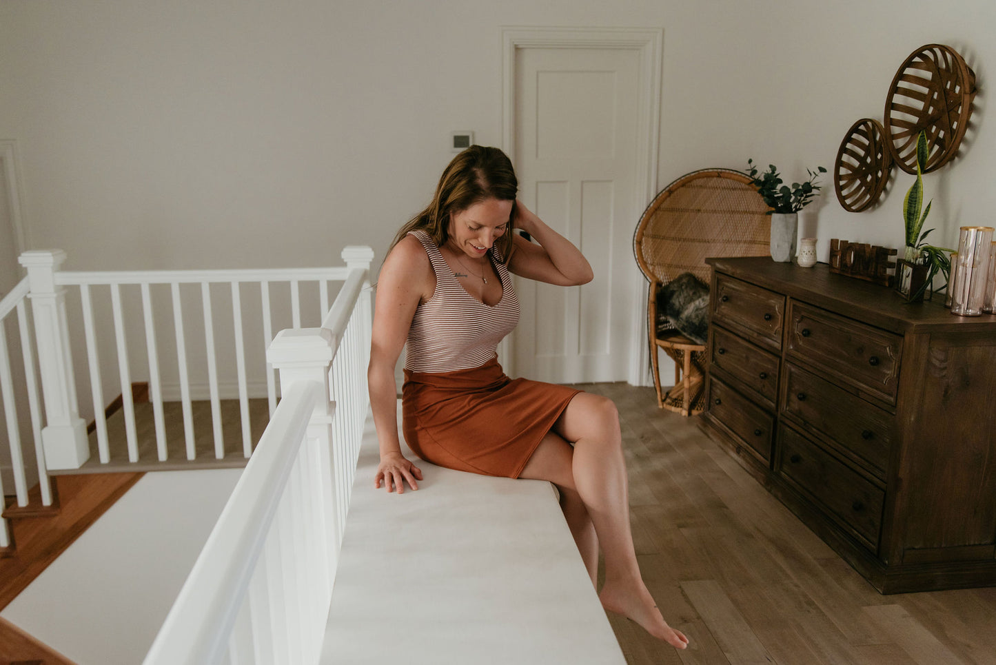 camisole décolté ligné rouille - Maman louve création