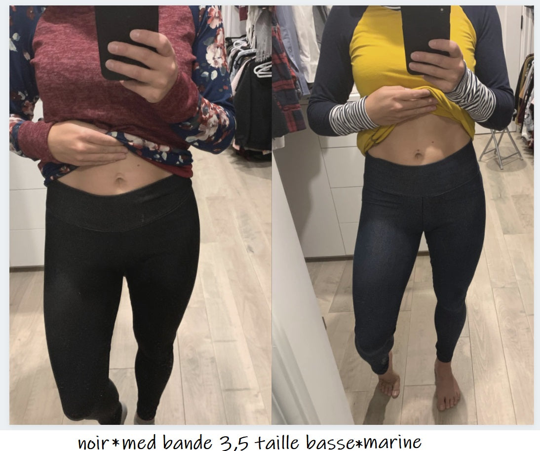 Legging style jegging noir mi mollet - Maman louve création
